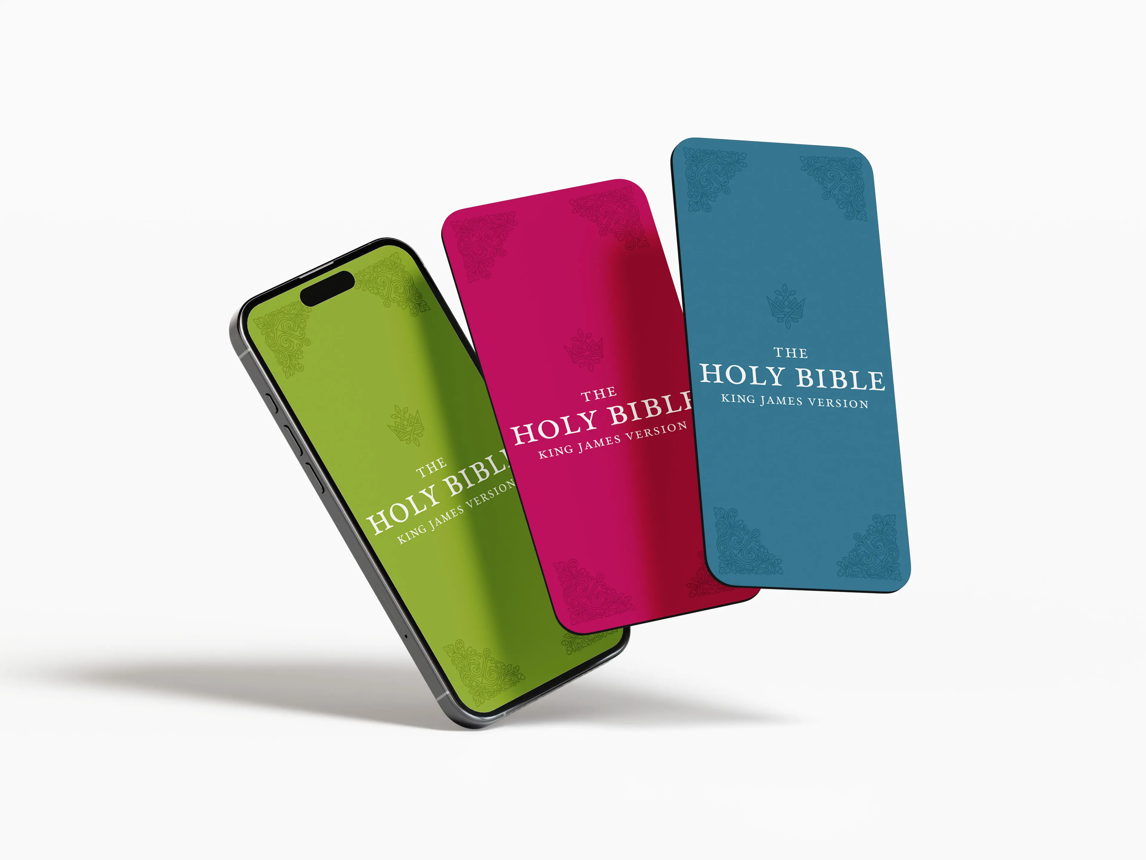 Three smartphones showing Personal Edition covers in green, magenta, and blue color options