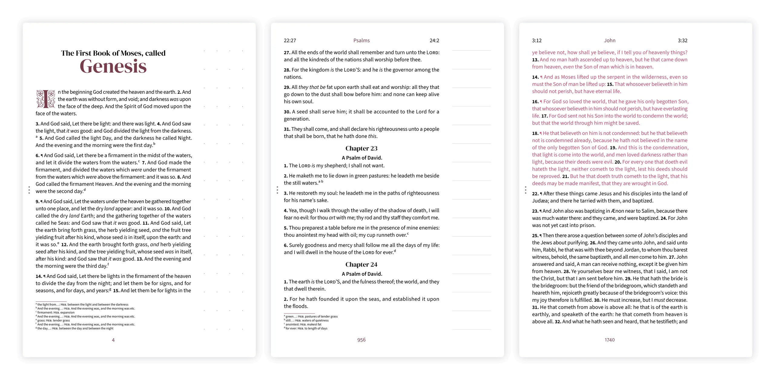 Three margin styles compared side by side: dotted, lined, and clear