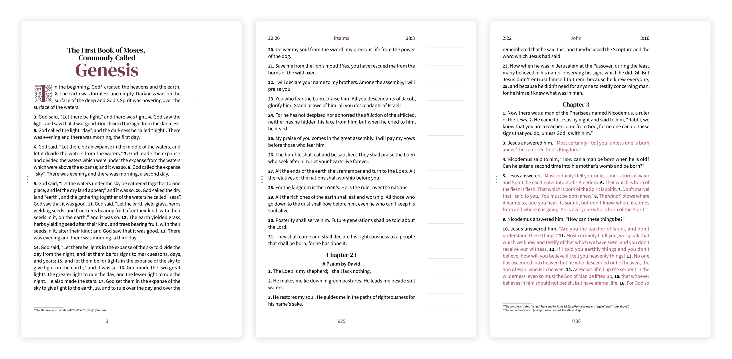 Three margin styles compared side by side: dotted, lined, and clear