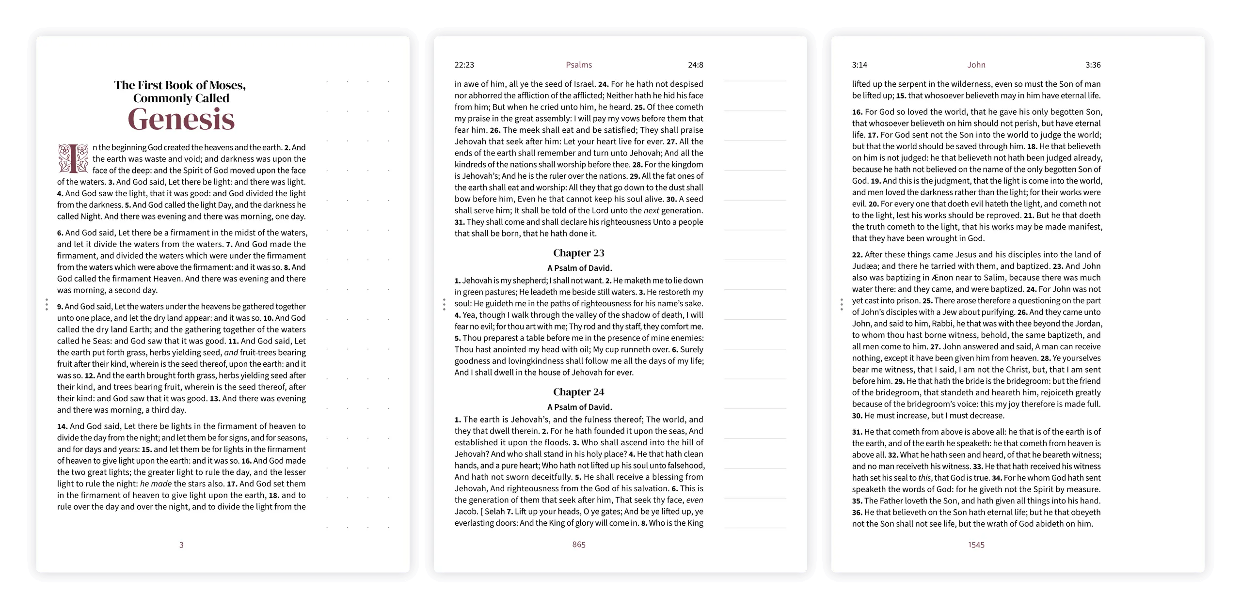 Three margin styles compared side by side: dotted, lined, and clear