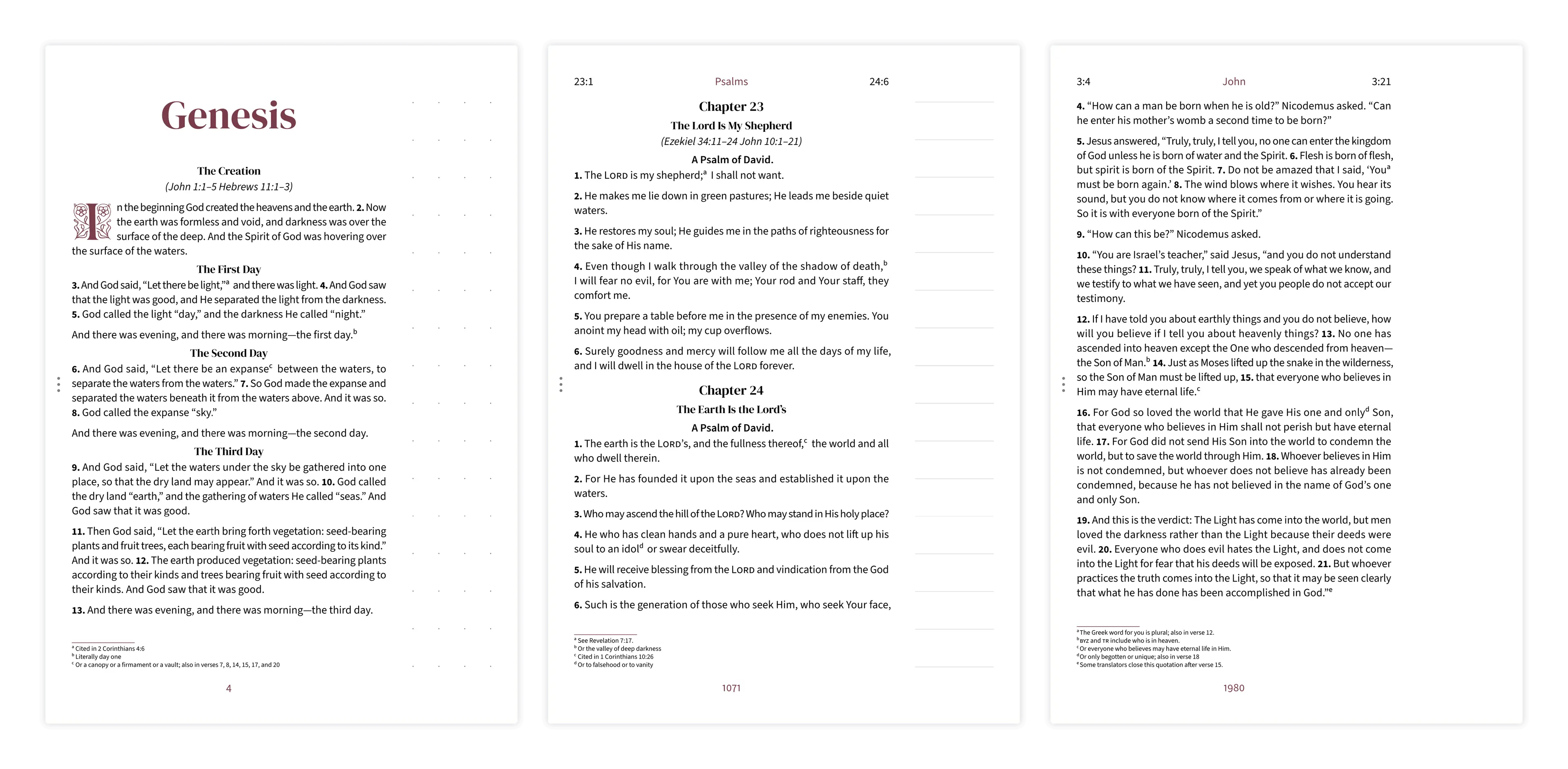 Three margin styles compared side by side: dotted, lined, and clear