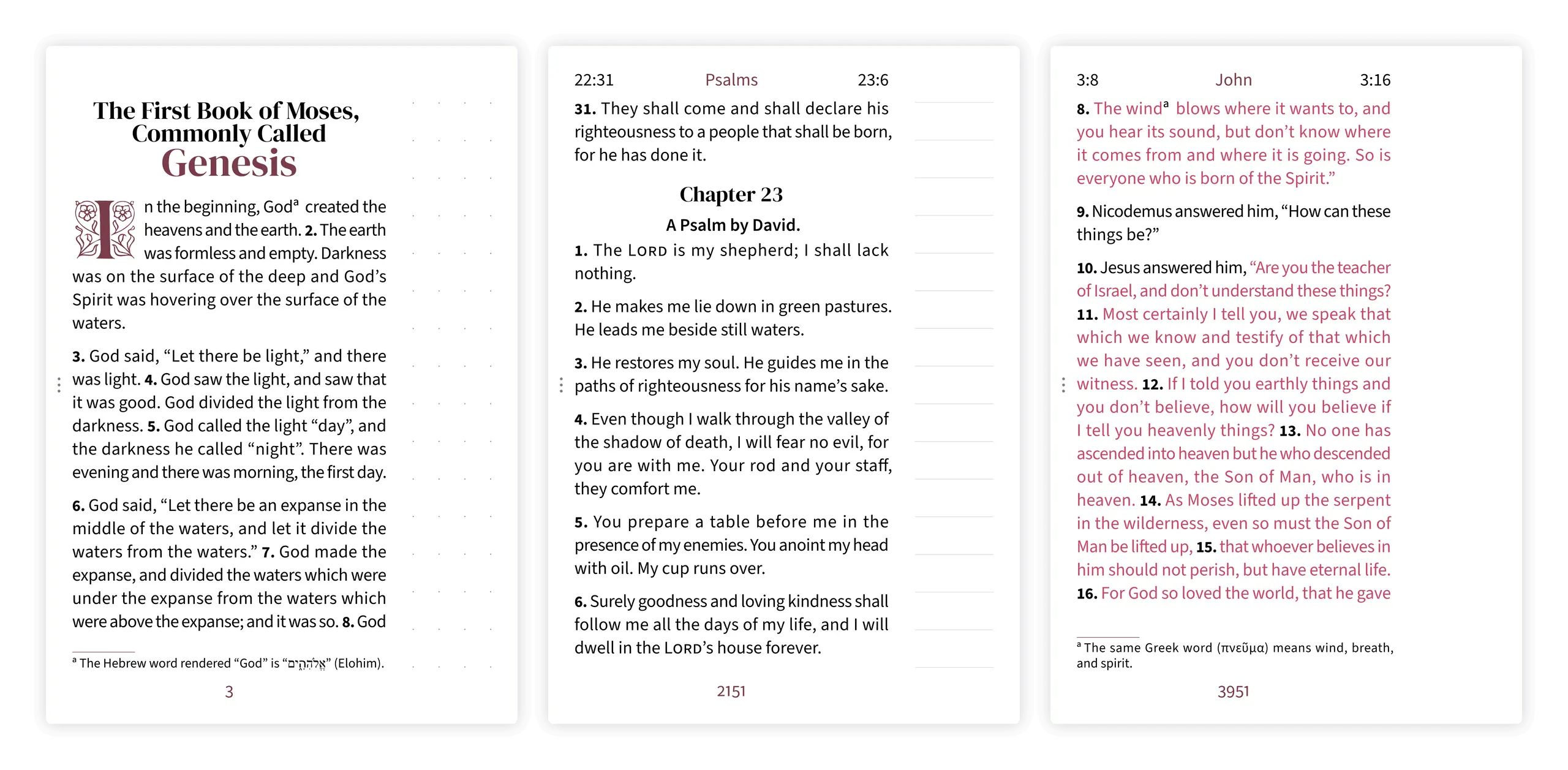 Three margin styles compared side by side: dotted, lined, and clear