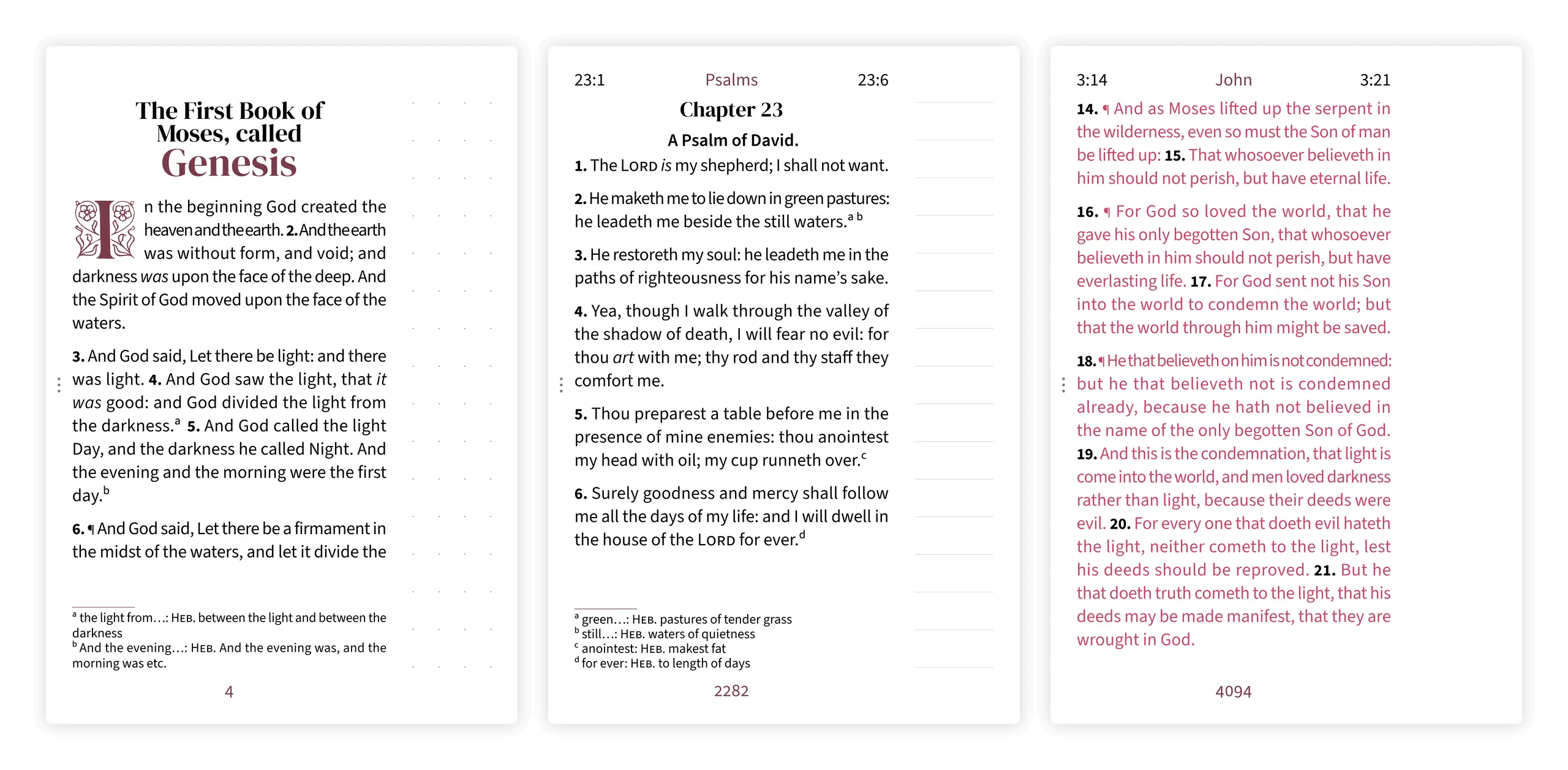 Three margin styles compared side by side: dotted, lined, and clear