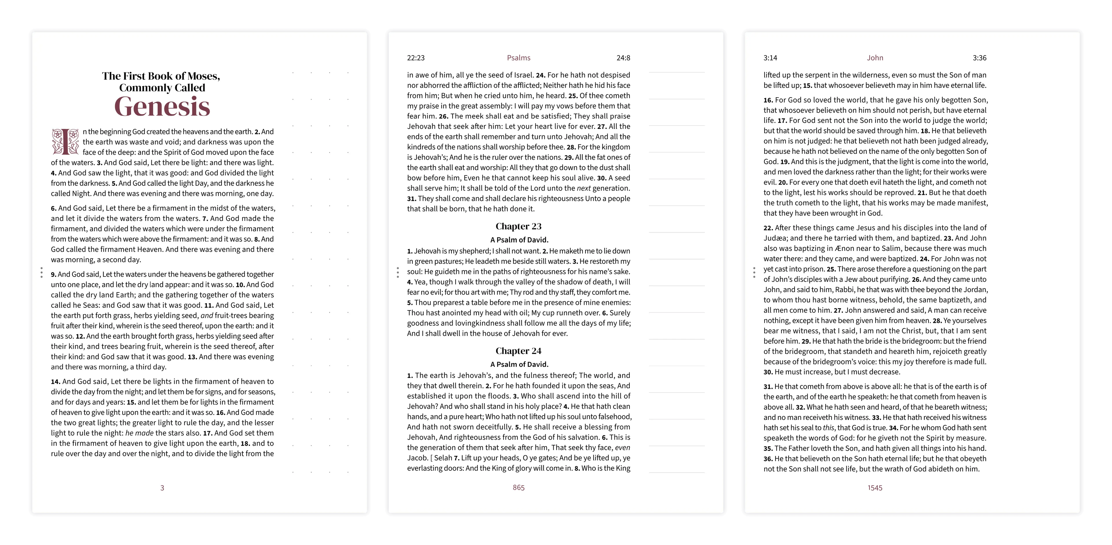 Three margin styles compared side by side: dotted, lined, and clear
