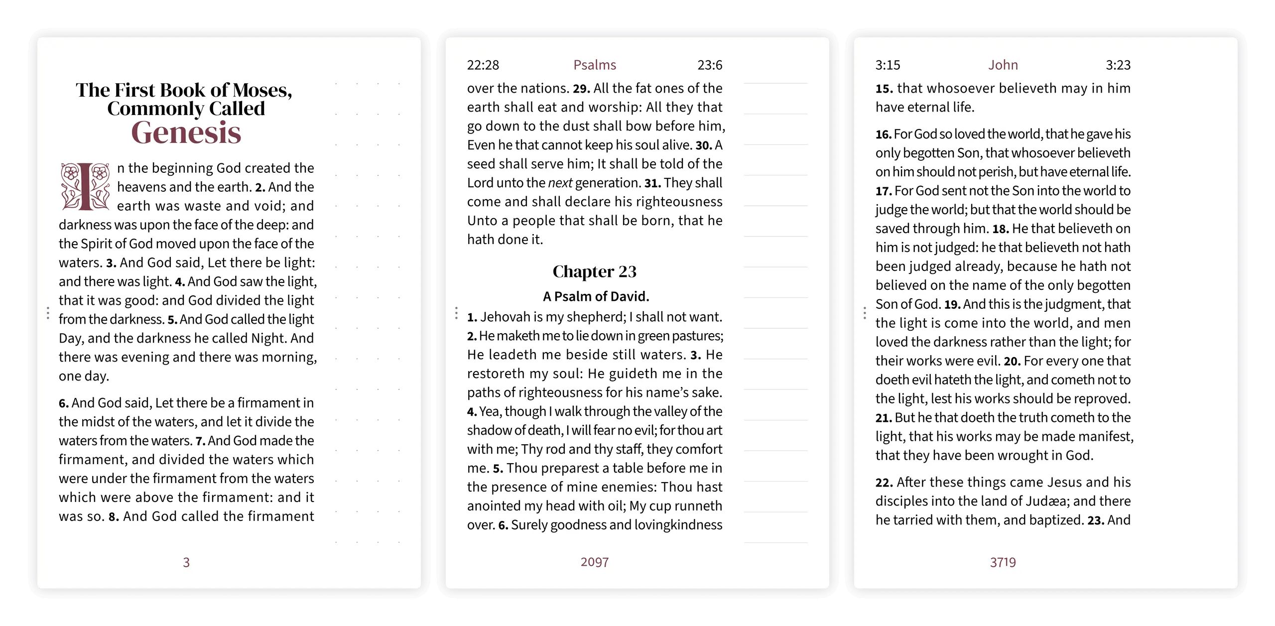 Three margin styles compared side by side: dotted, lined, and clear