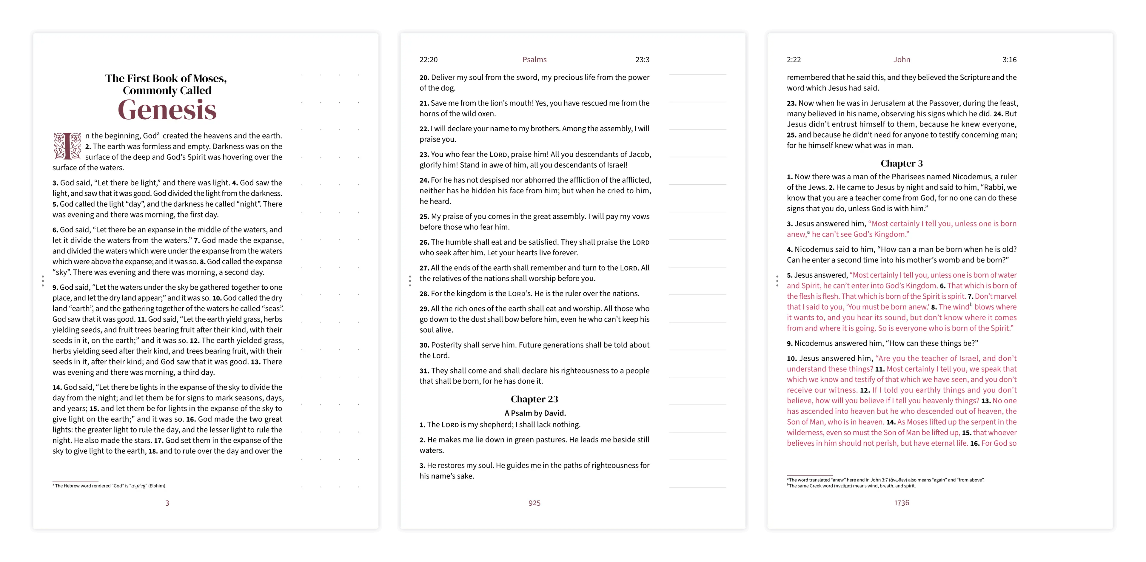 Three margin styles compared side by side: dotted, lined, and clear