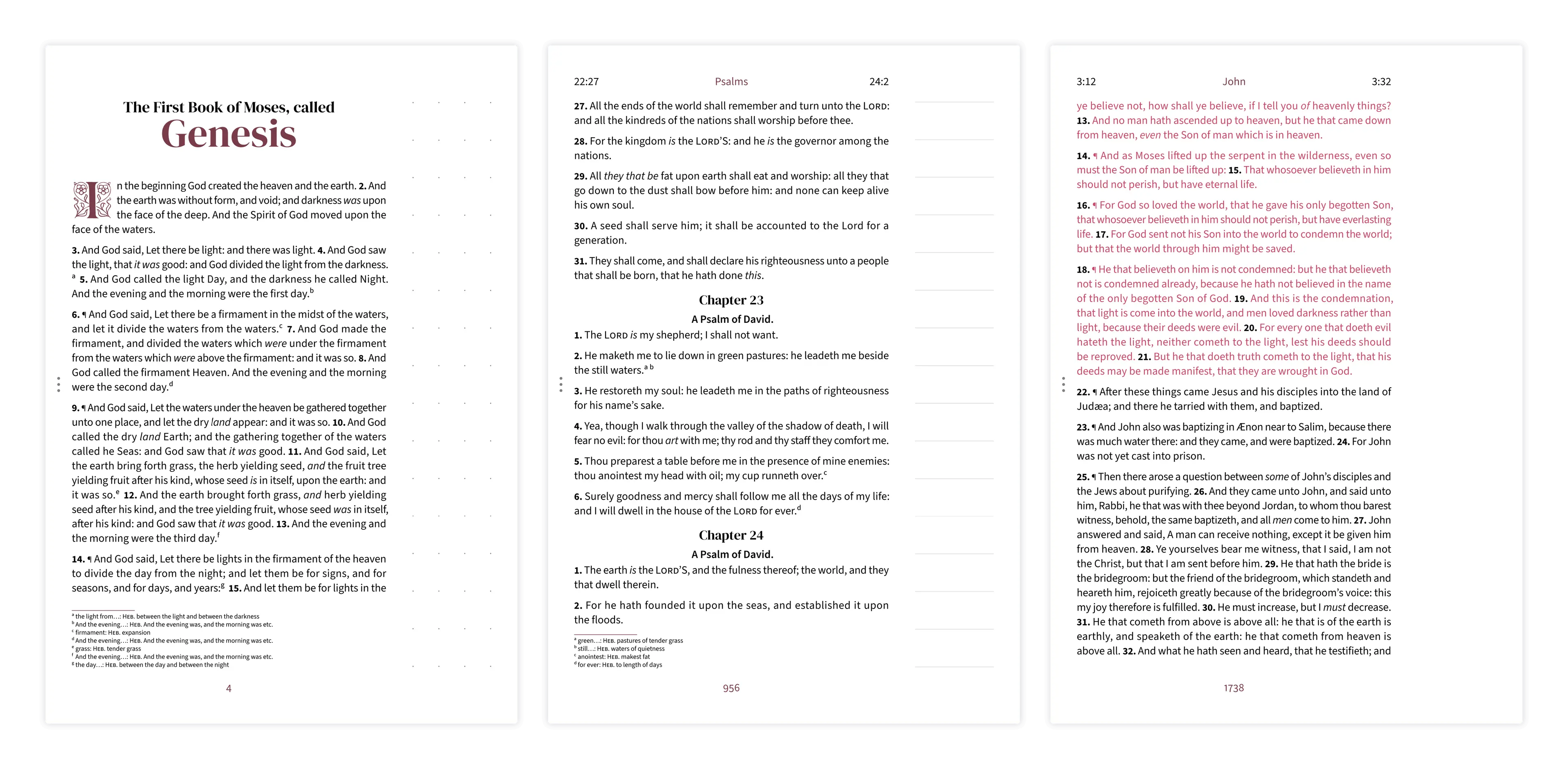 Three margin styles compared side by side: dotted, lined, and clear