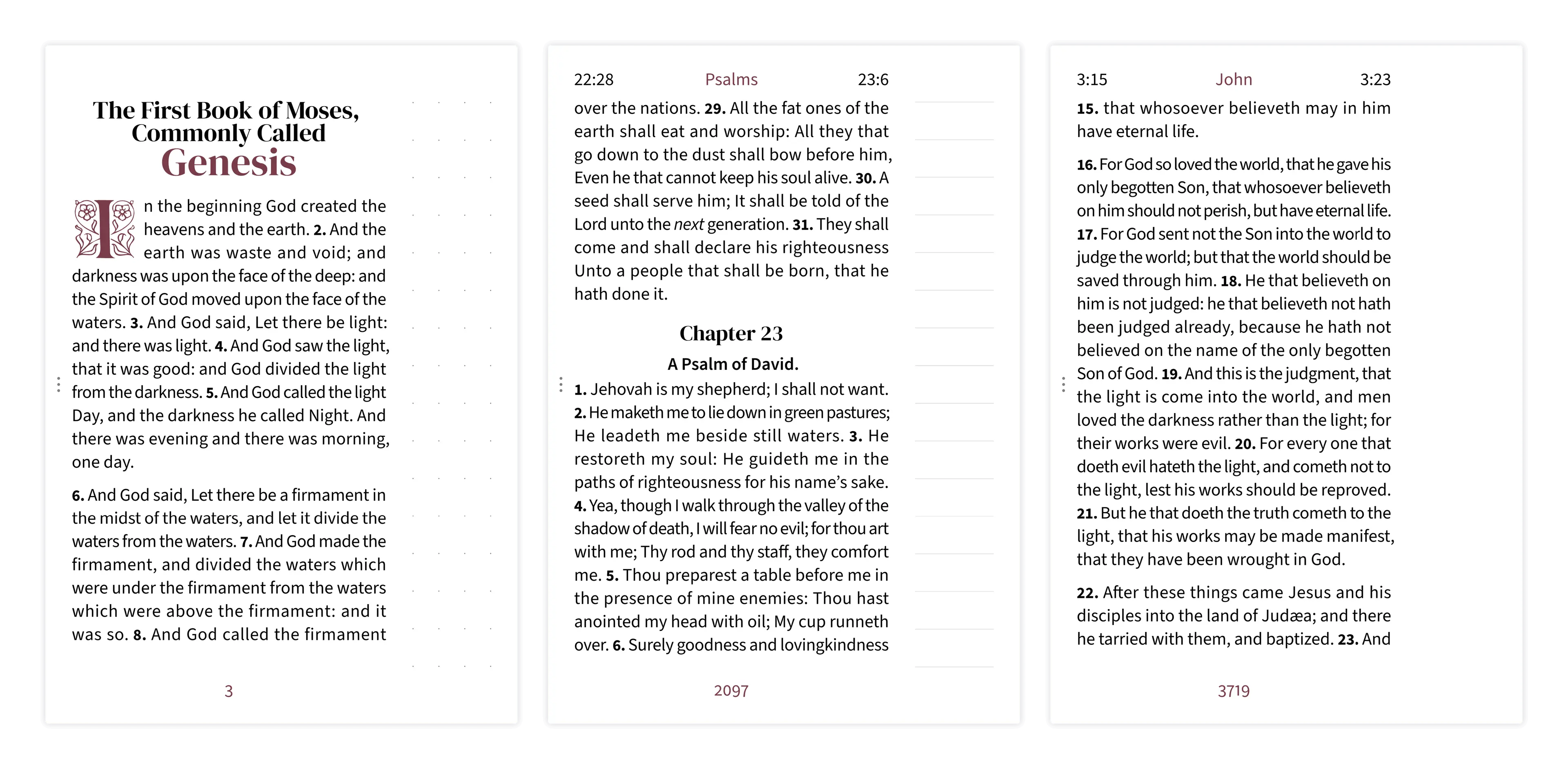 Three margin styles compared side by side: dotted, lined, and clear