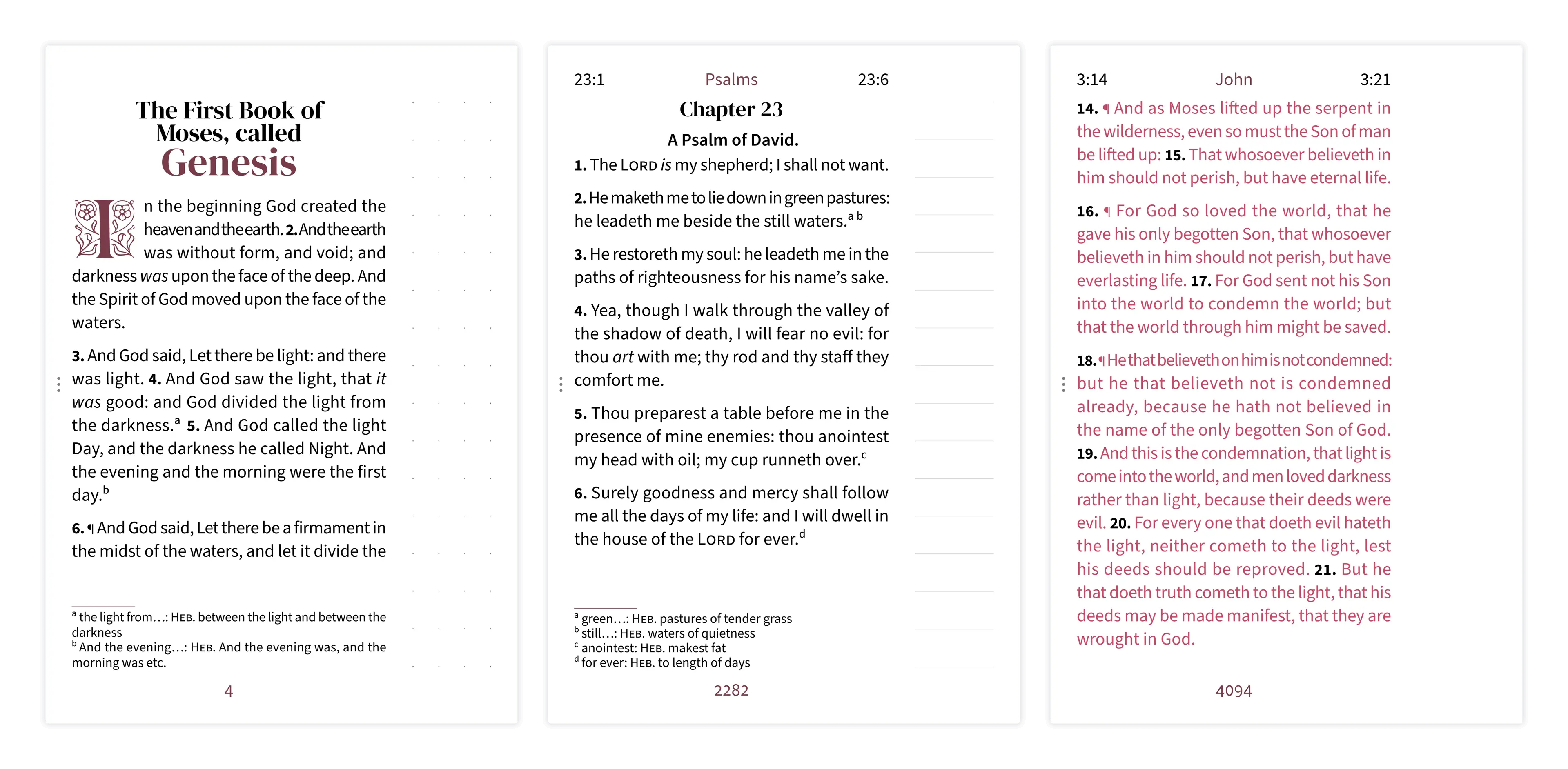 Three margin styles compared side by side: dotted, lined, and clear