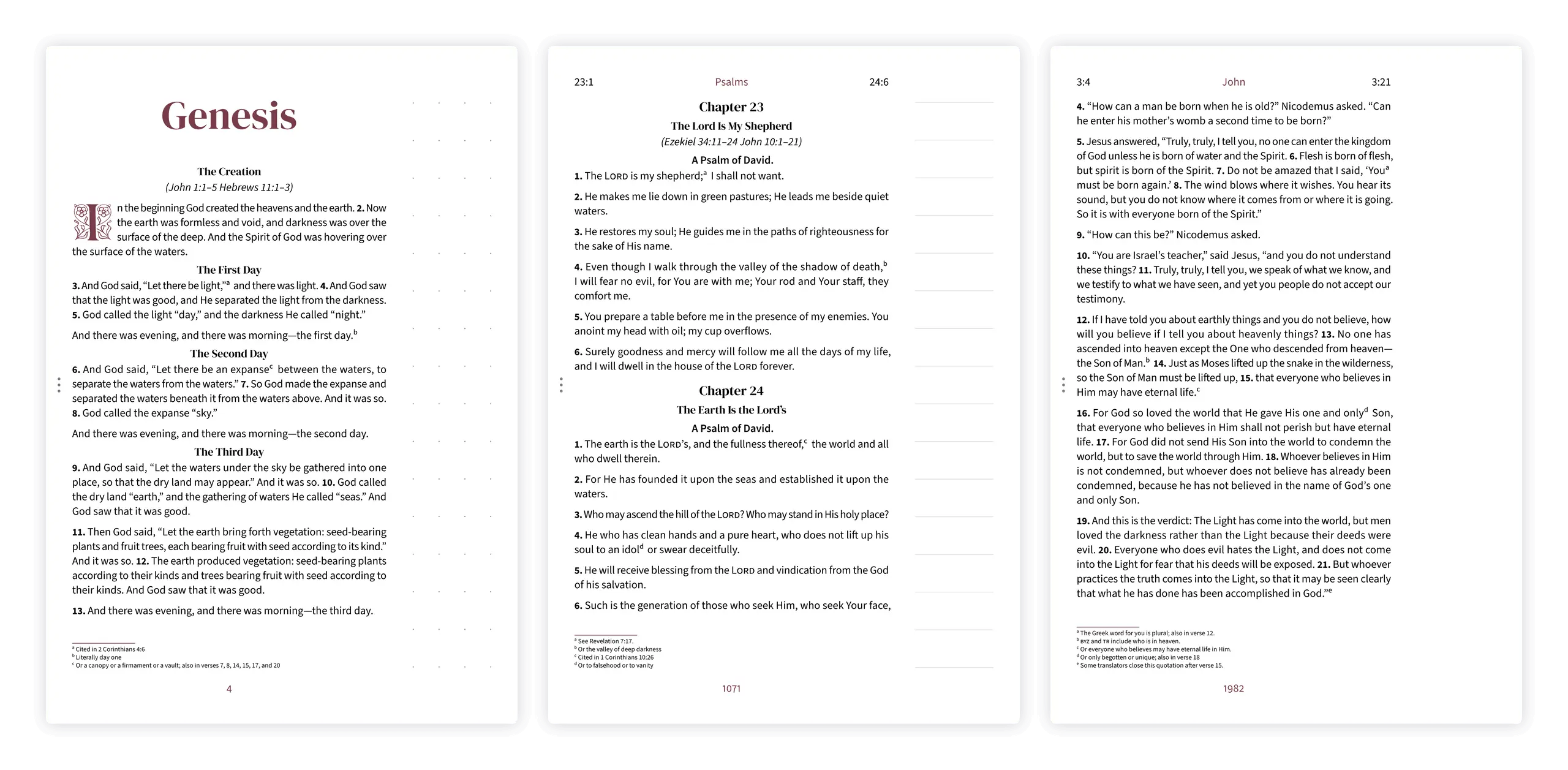 Three margin styles compared side by side: dotted, lined, and clear