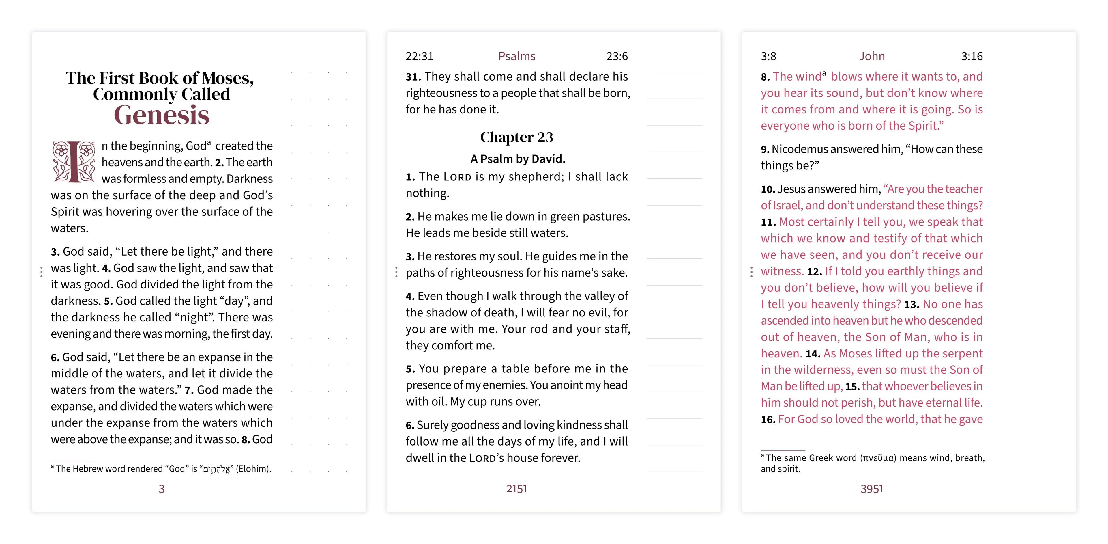 Three margin styles compared side by side: dotted, lined, and clear
