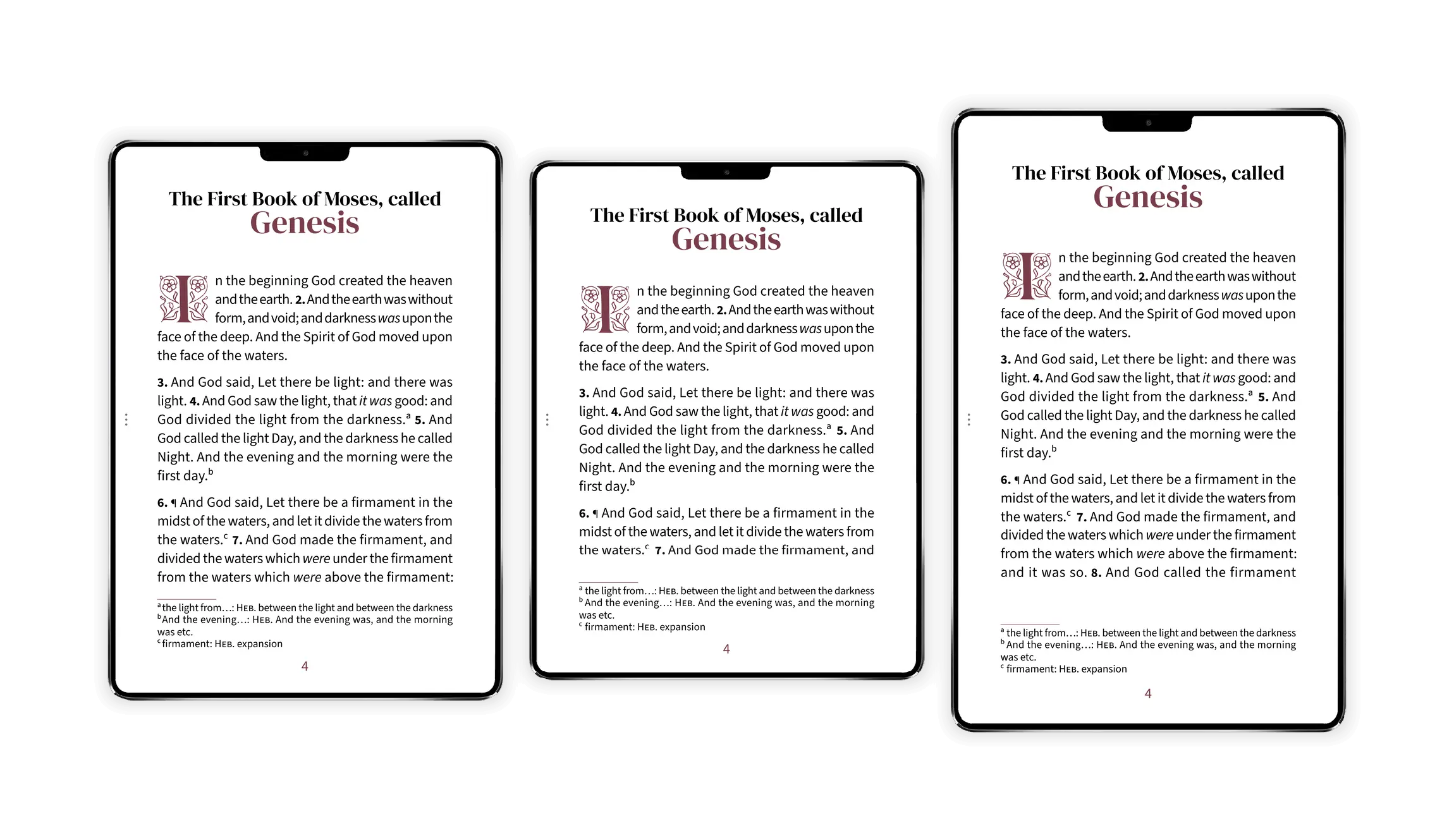 Three tablet aspect ratios shown side by side: 4:3, 1.43:1 (23:16), and 16:10