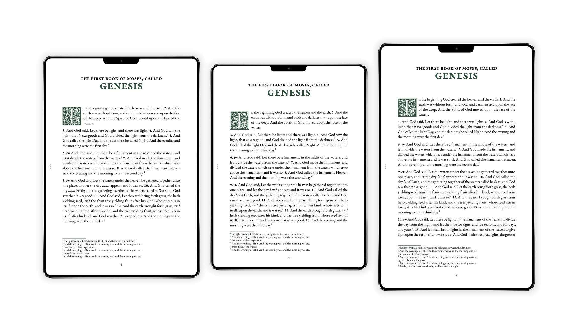Three tablet aspect ratios shown side by side: 4:3, 1.43:1 (23:16), and 16:10