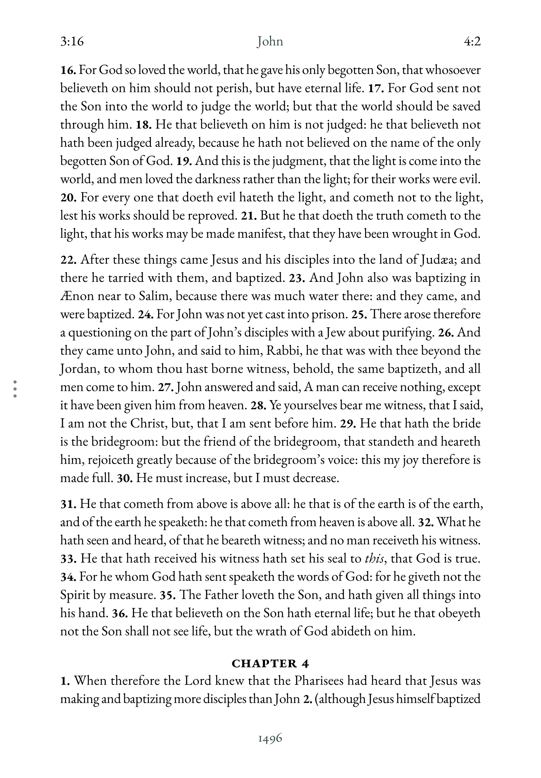 Interior spread showing John 3:16 in reading layout