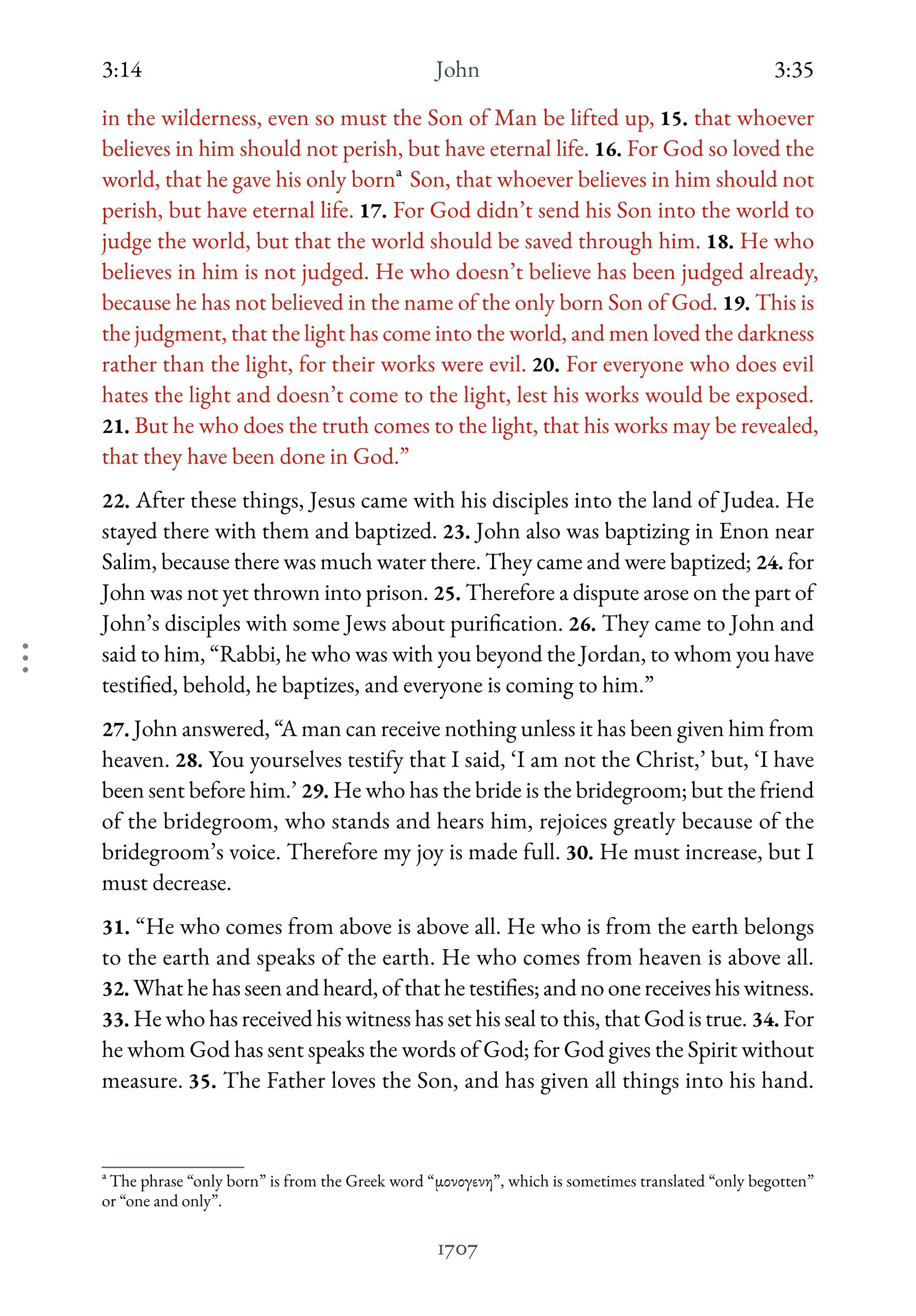 Interior spread showing John 3:16 in reading layout