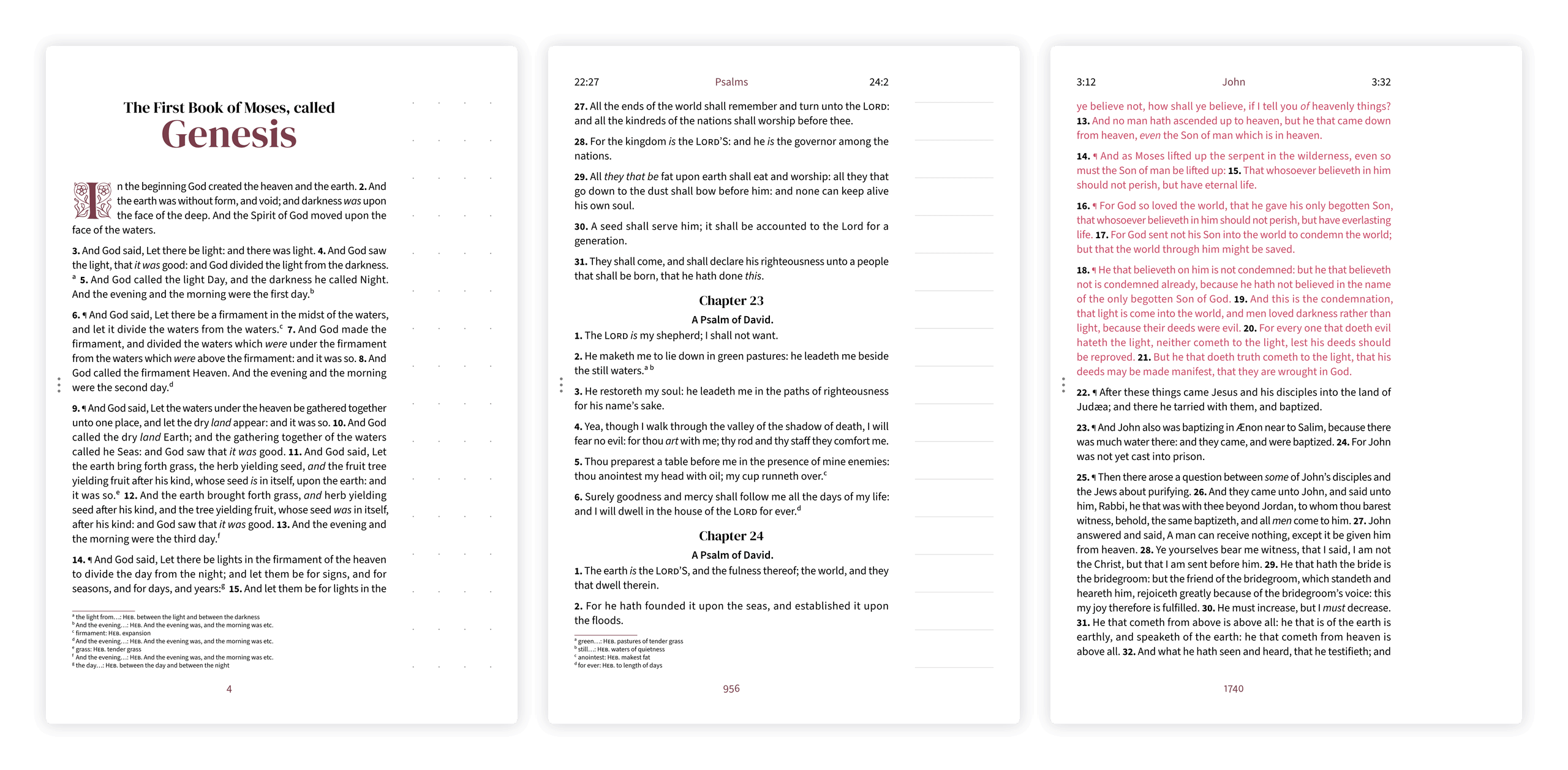 Three margin styles compared side by side: dotted, lined, and clear