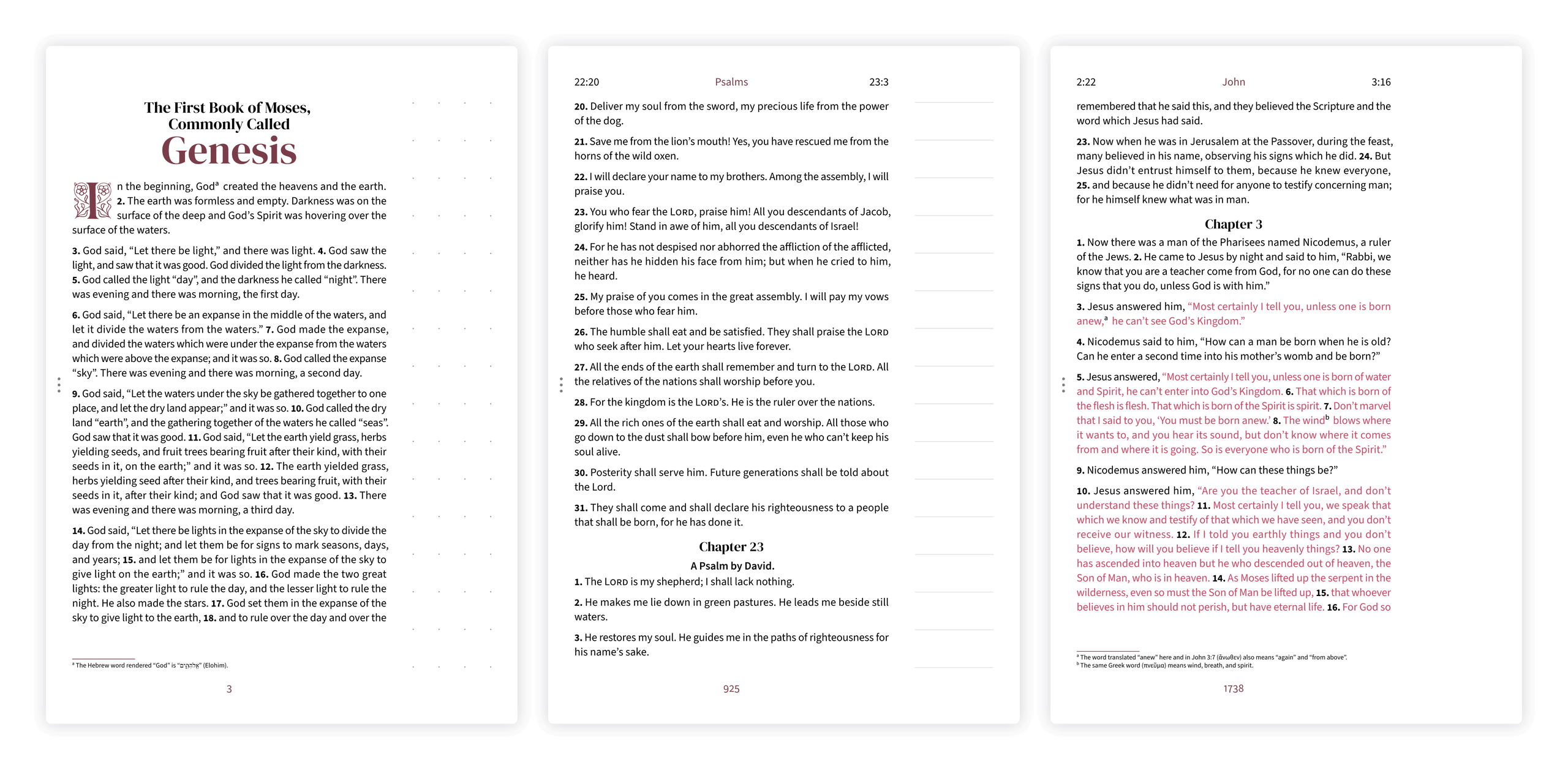 Three margin styles compared side by side: dotted, lined, and clear