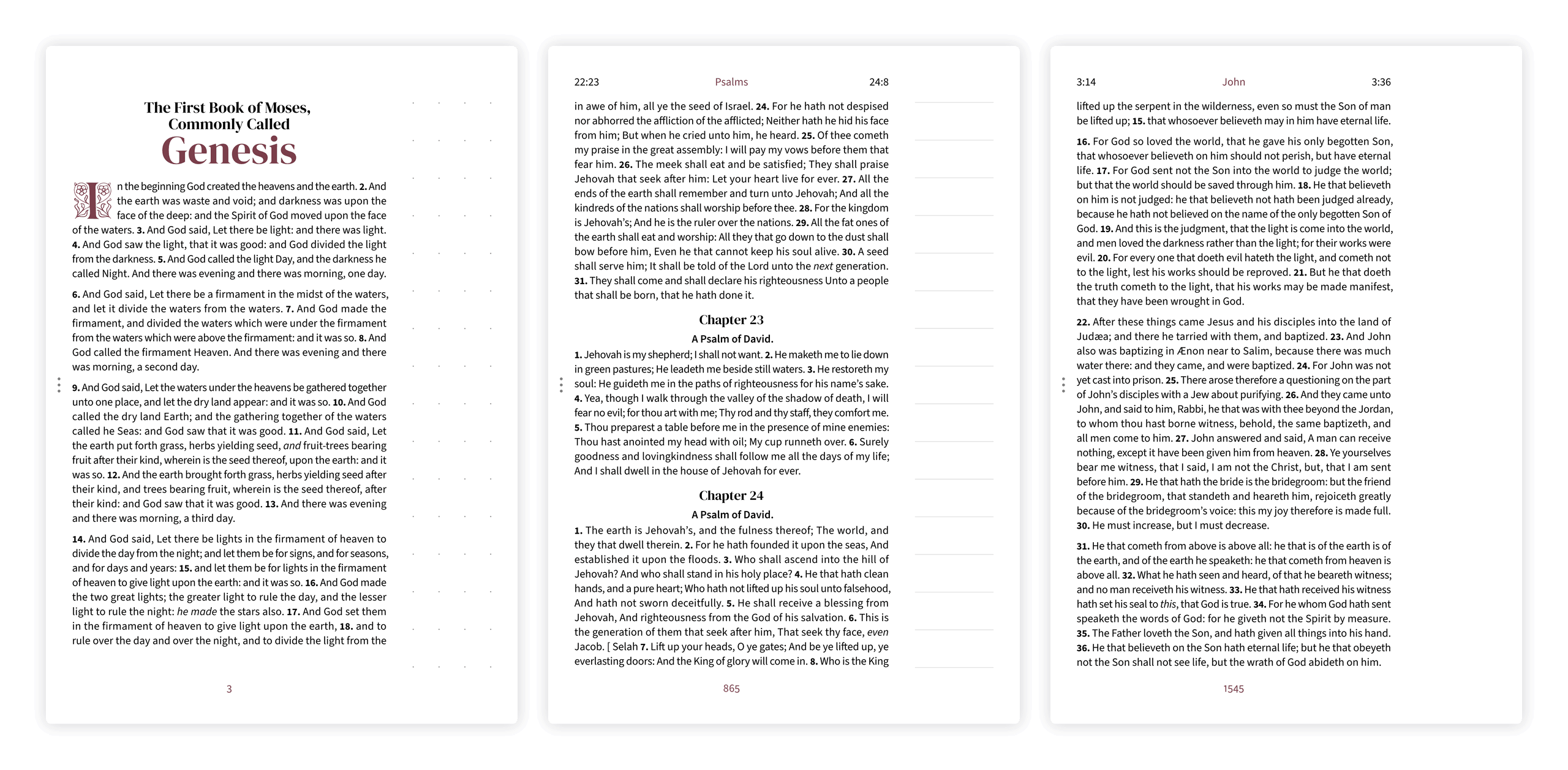 Three margin styles compared side by side: dotted, lined, and clear