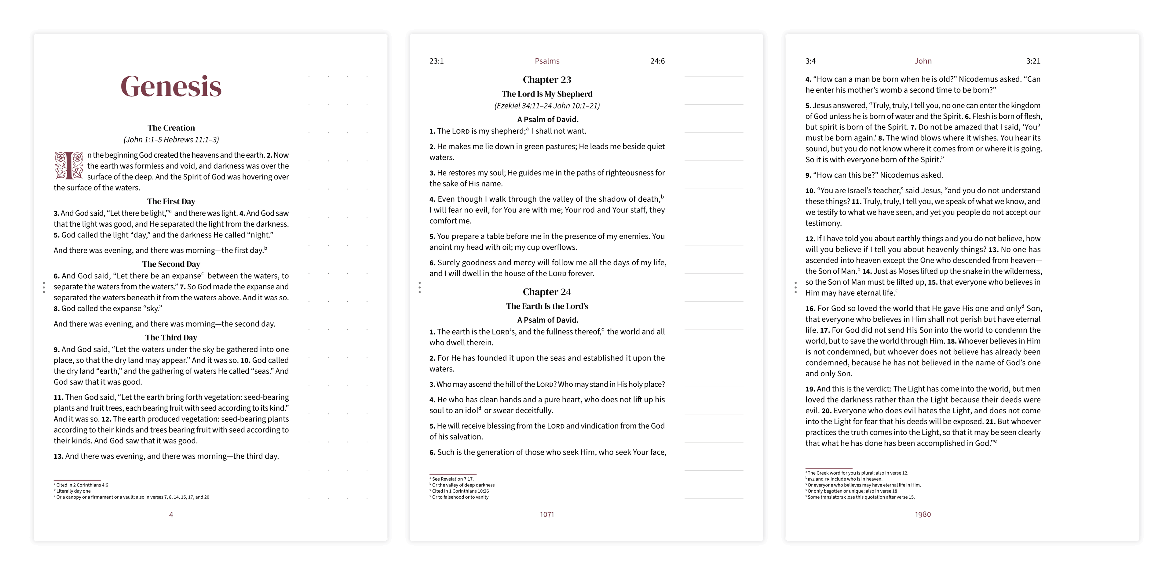 Three margin styles compared side by side: dotted, lined, and clear