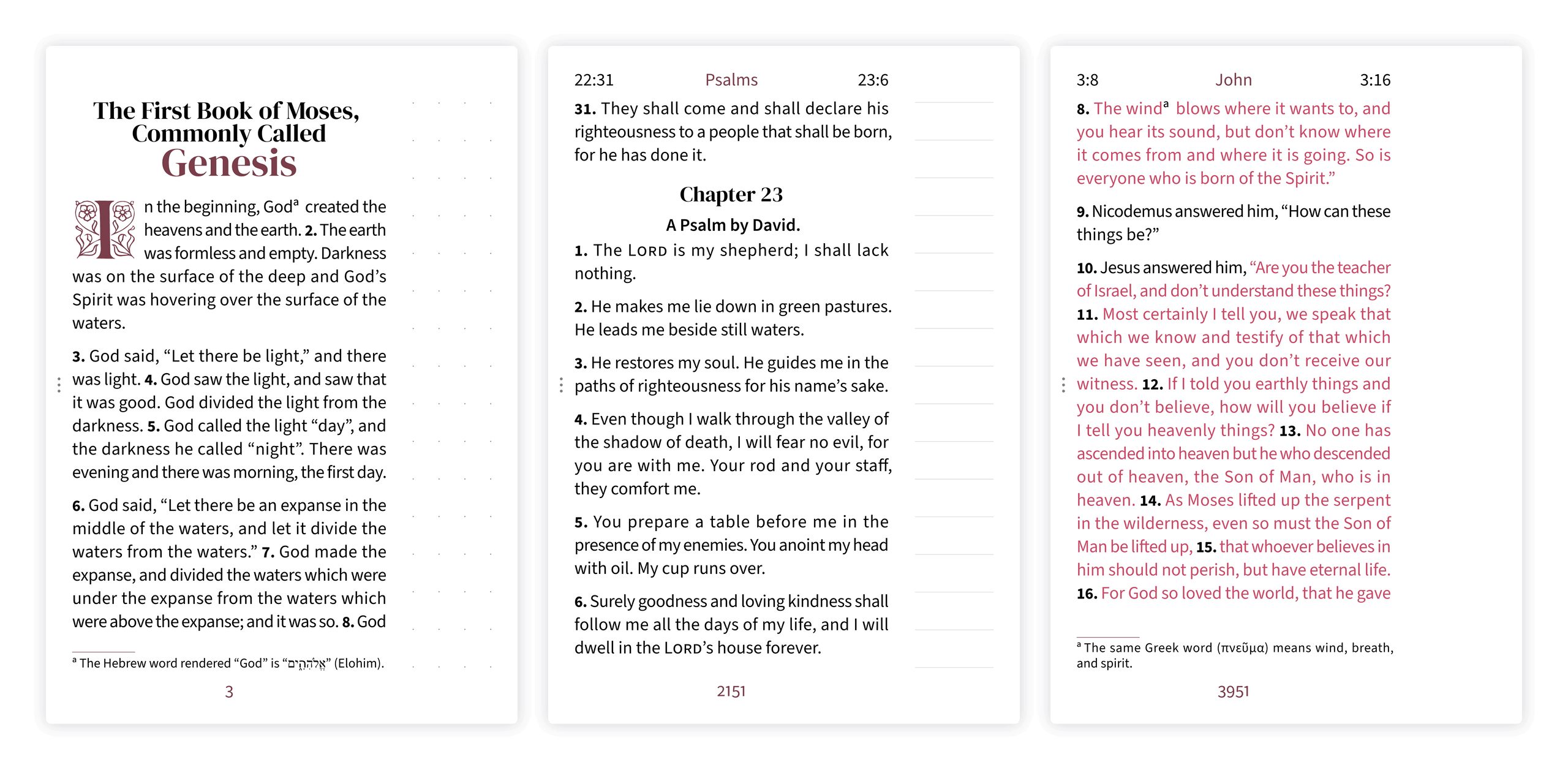 Three margin styles compared side by side: dotted, lined, and clear