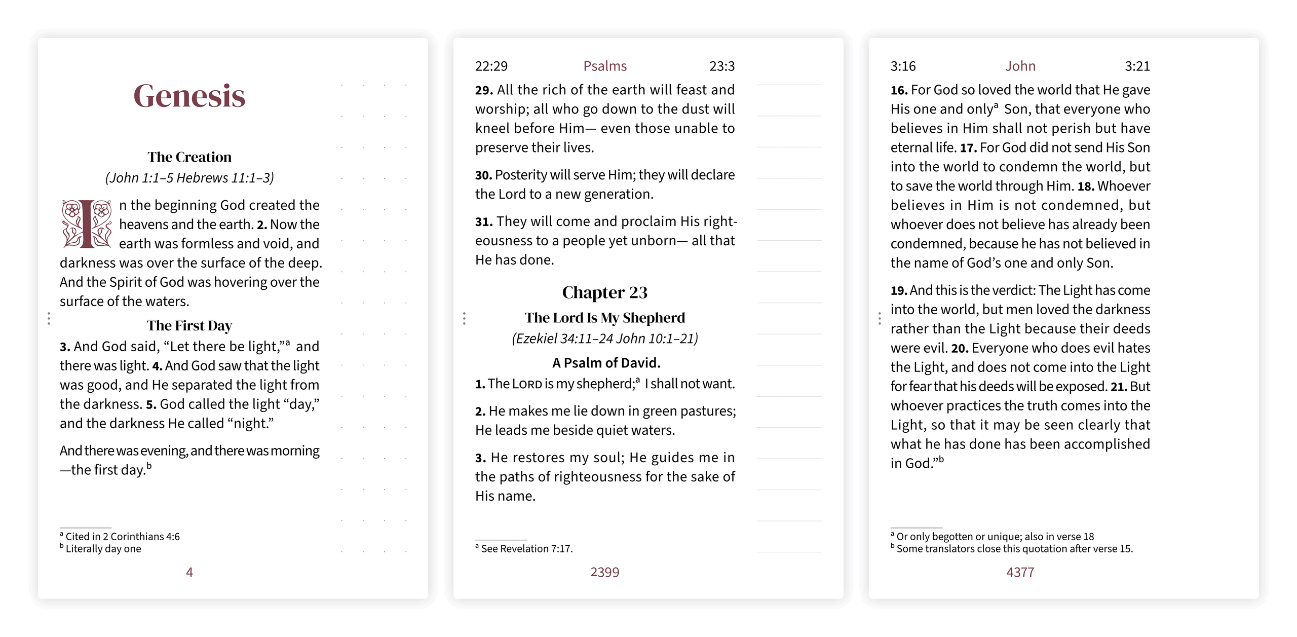 Three margin styles compared side by side: dotted, lined, and clear