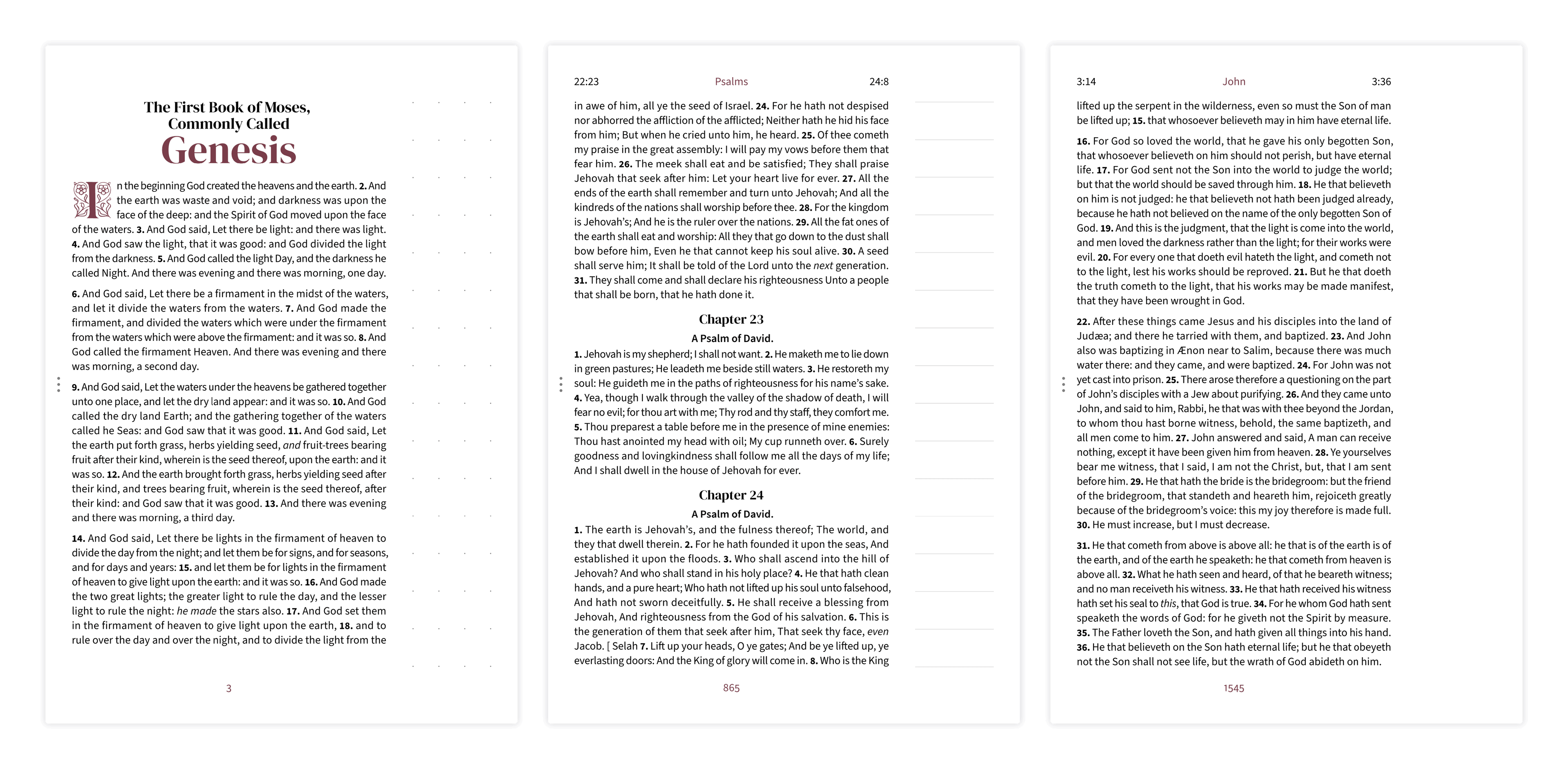 Three margin styles compared side by side: dotted, lined, and clear