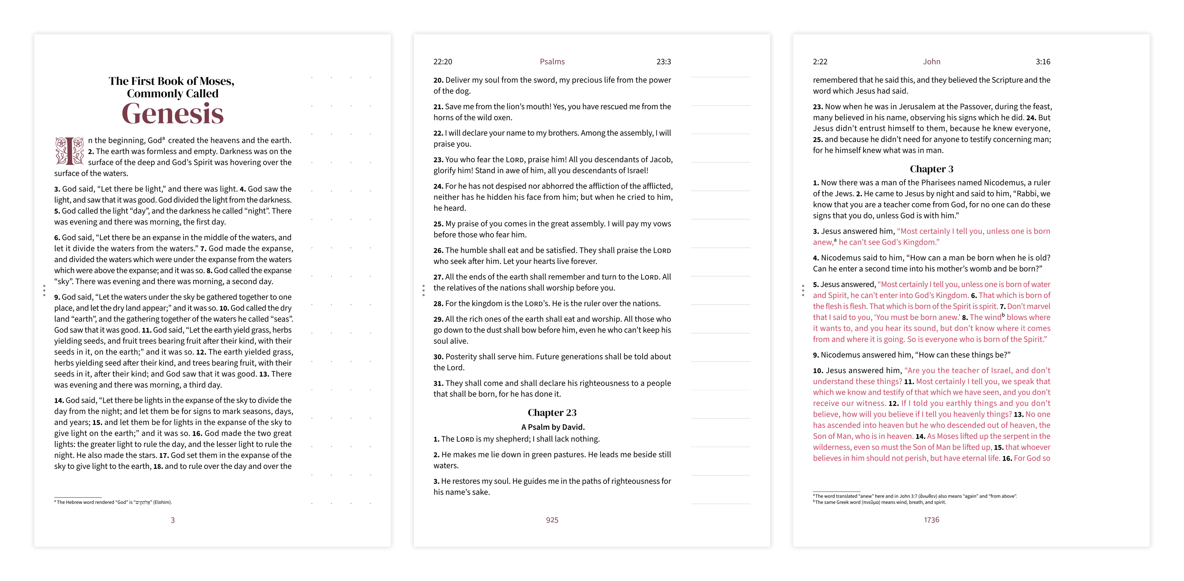 Three margin styles compared side by side: dotted, lined, and clear