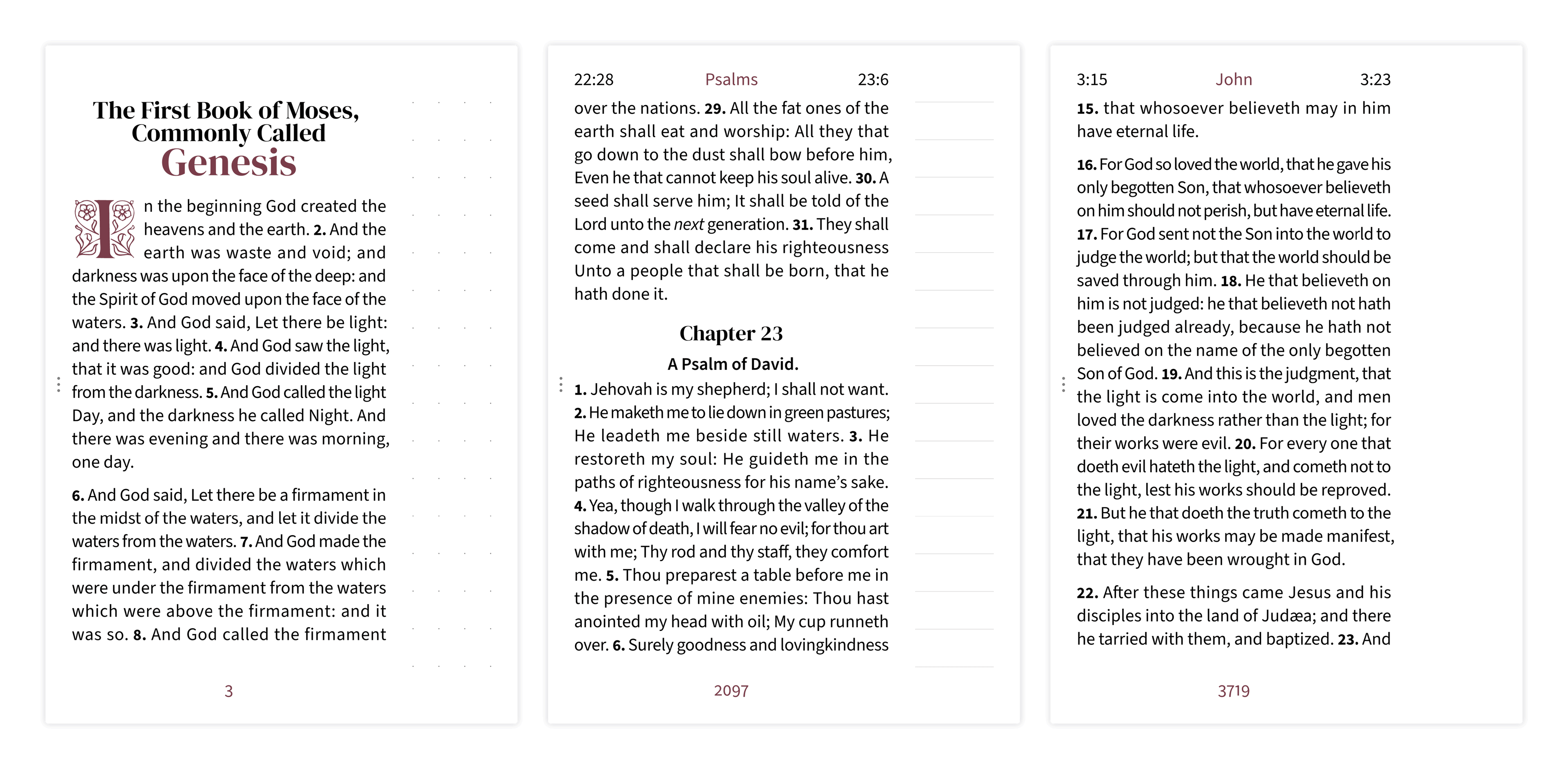 Three margin styles compared side by side: dotted, lined, and clear