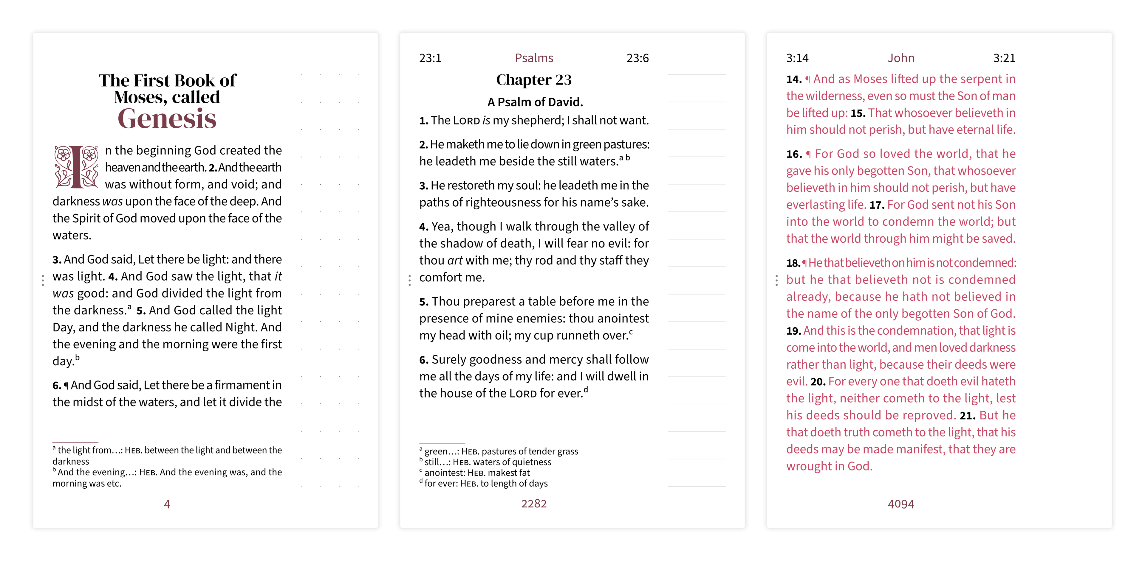 Three margin styles compared side by side: dotted, lined, and clear