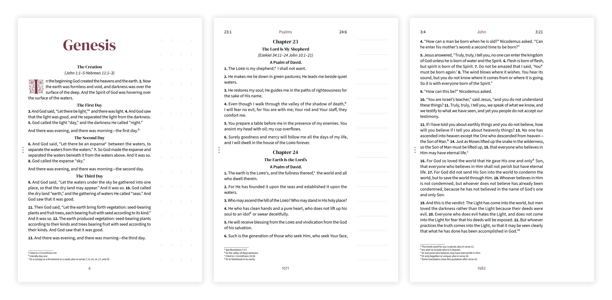 Three margin styles compared side by side: dotted, lined, and clear