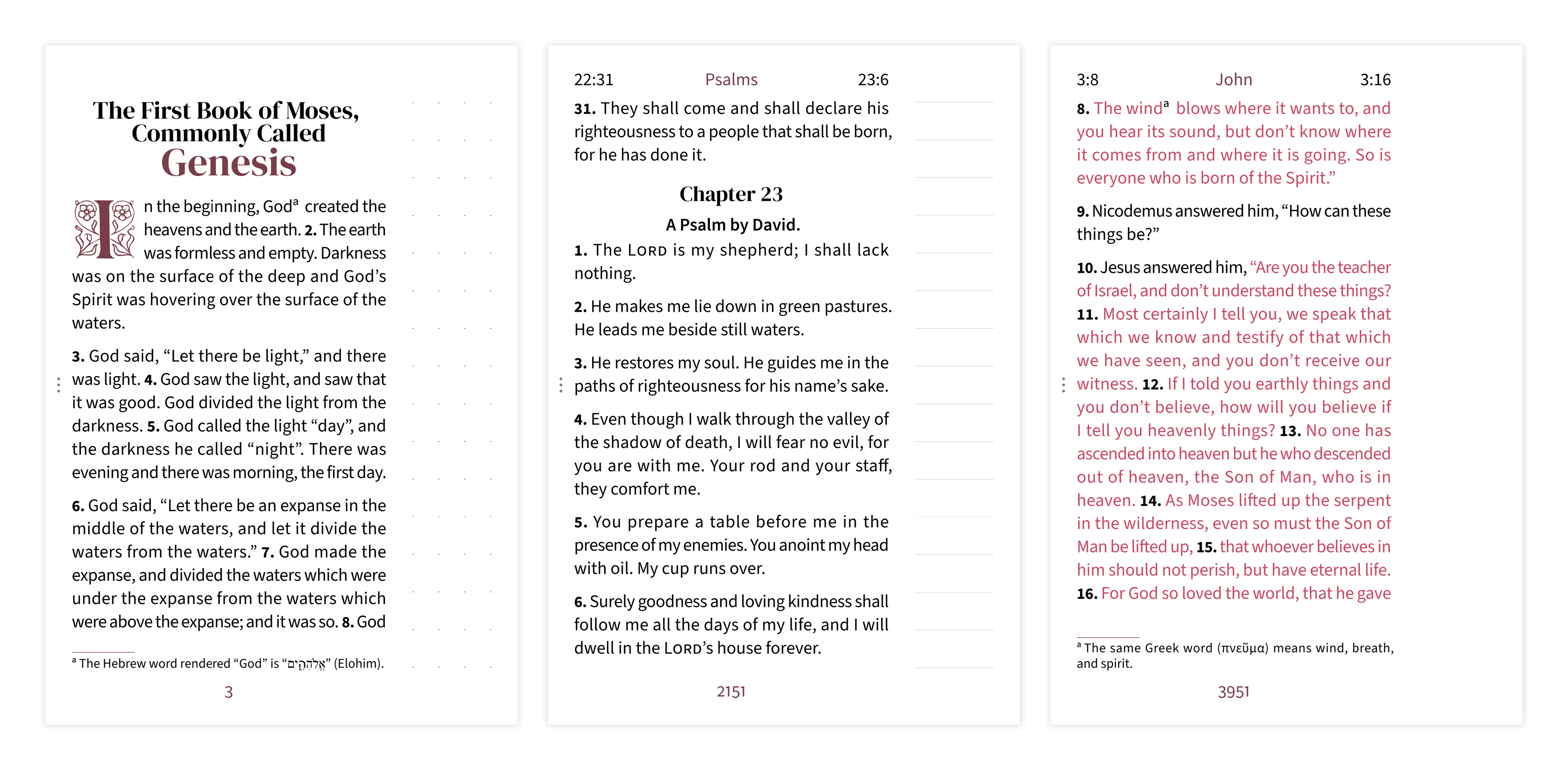 Three margin styles compared side by side: dotted, lined, and clear