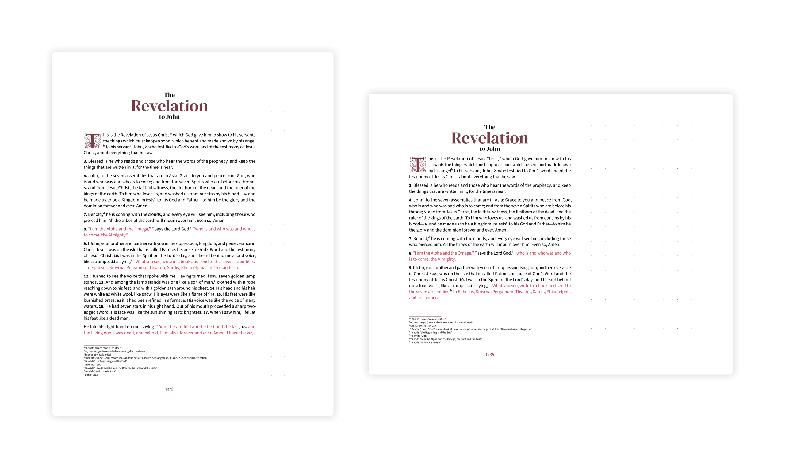 Note-taking layouts in portrait and landscape