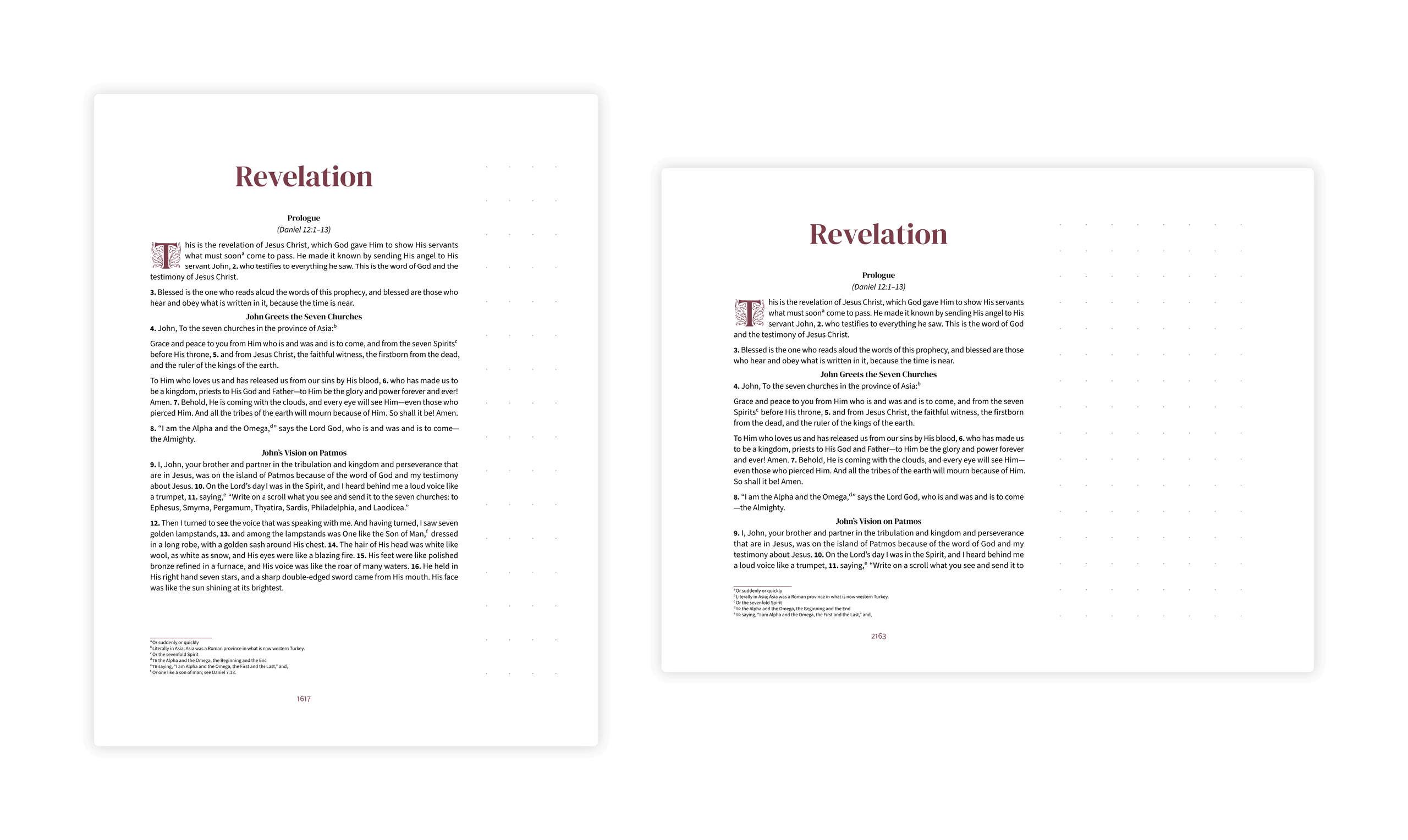 Note-taking layouts in portrait and landscape