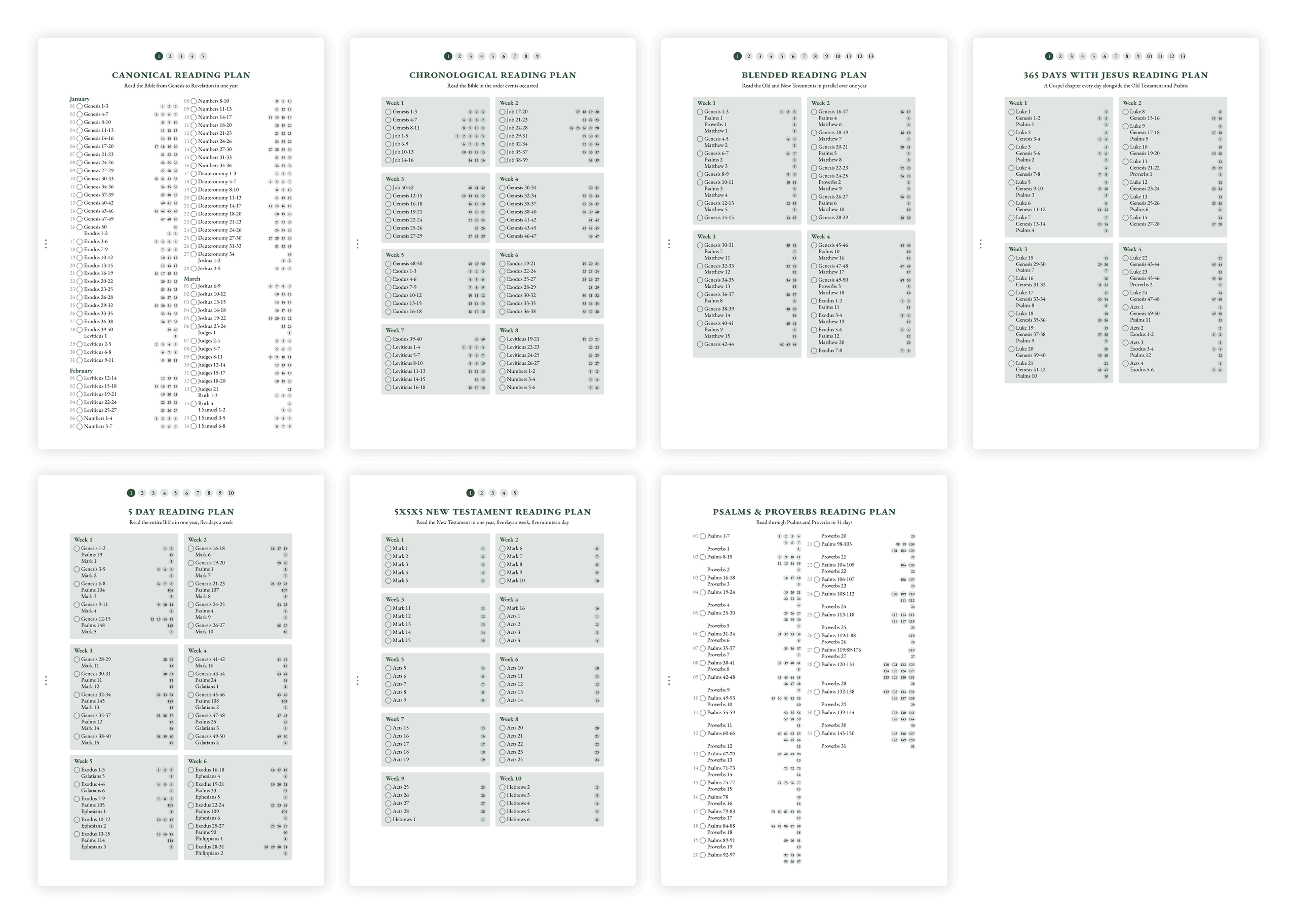 Overview of reading plan options including chronological, canonical, and thematic