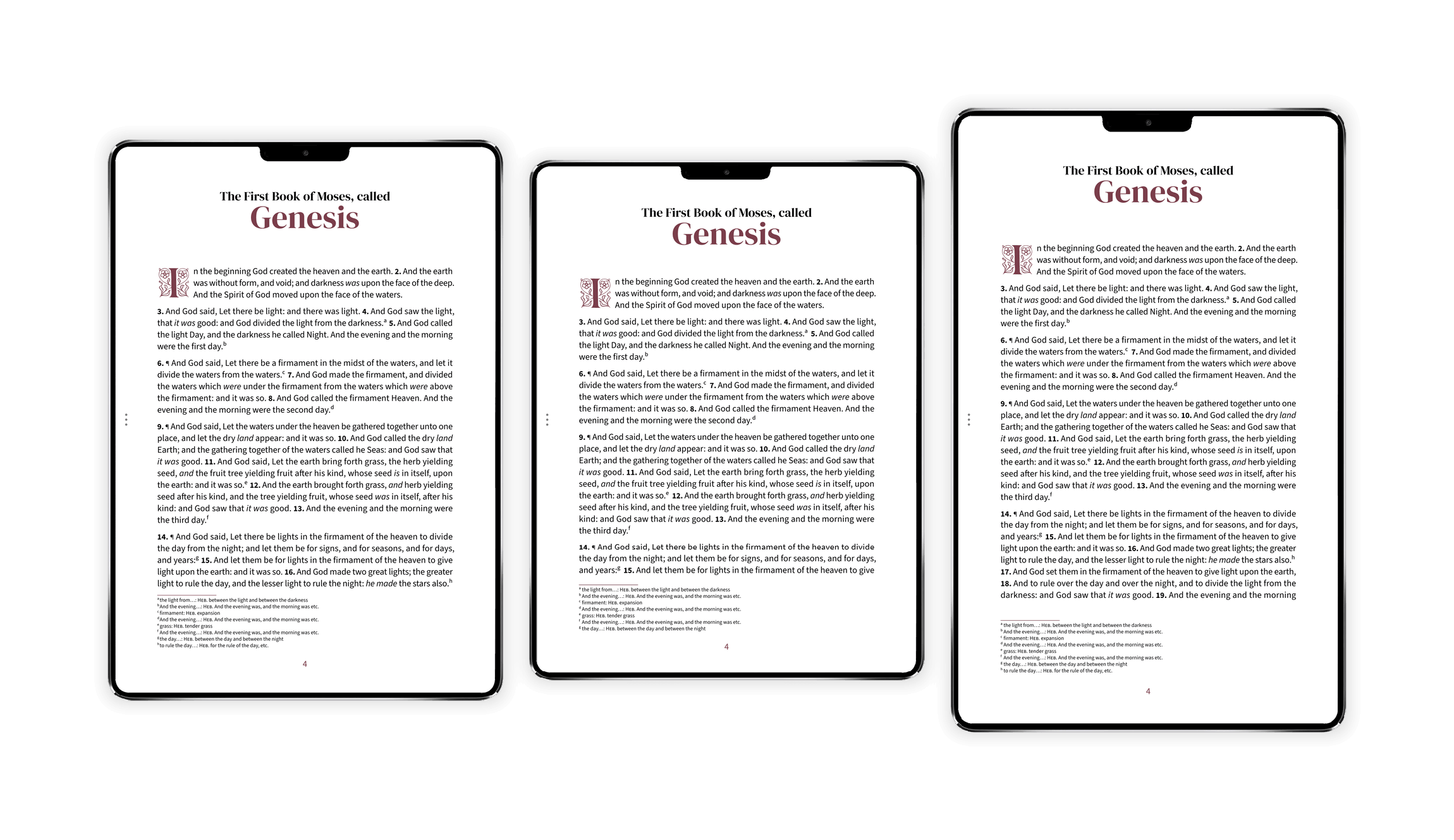 Three tablet aspect ratios shown side by side: 4:3, 1.43:1 (23:16), and 16:10