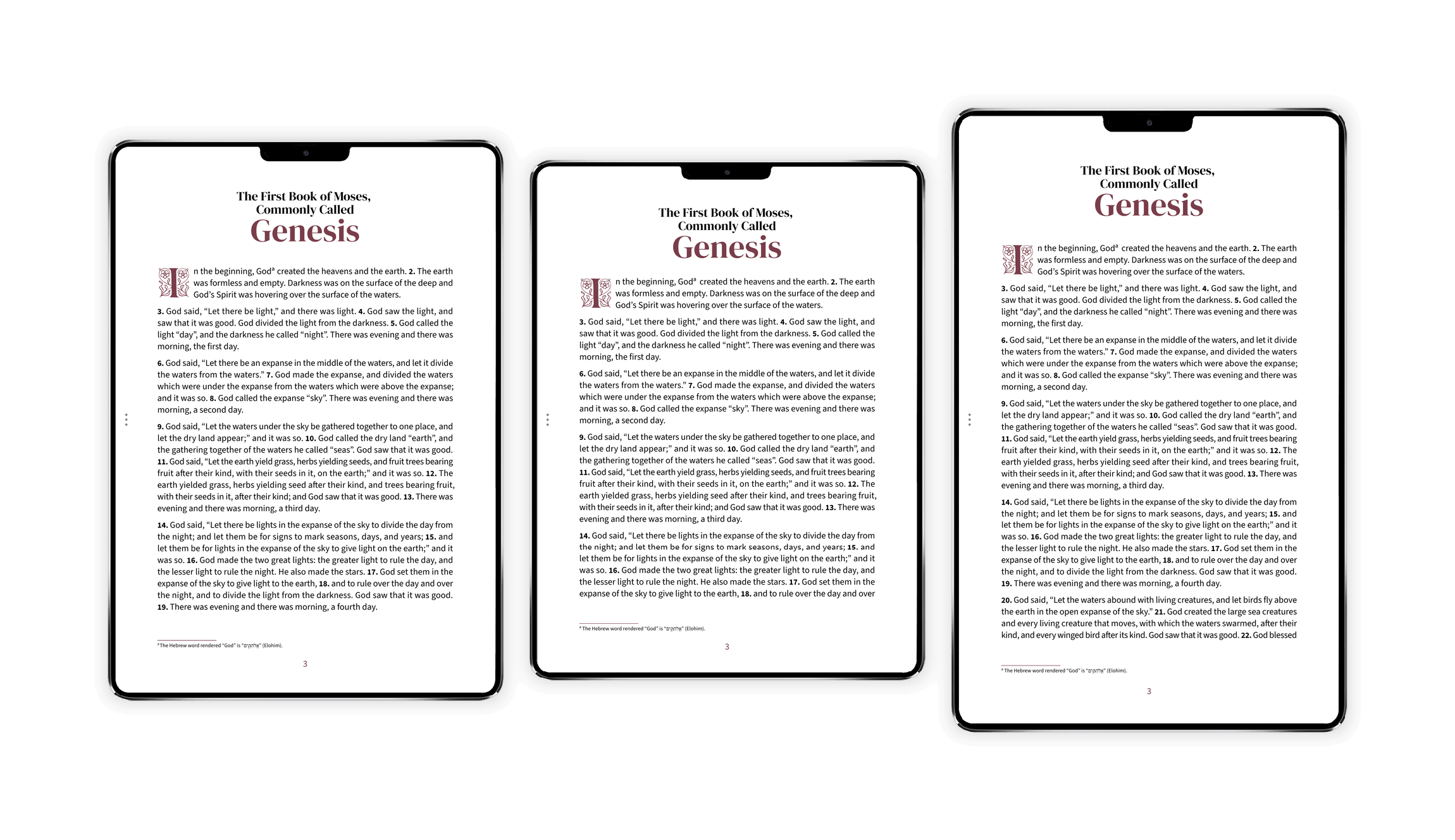 Three tablet aspect ratios shown side by side: 4:3, 1.43:1 (23:16), and 16:10