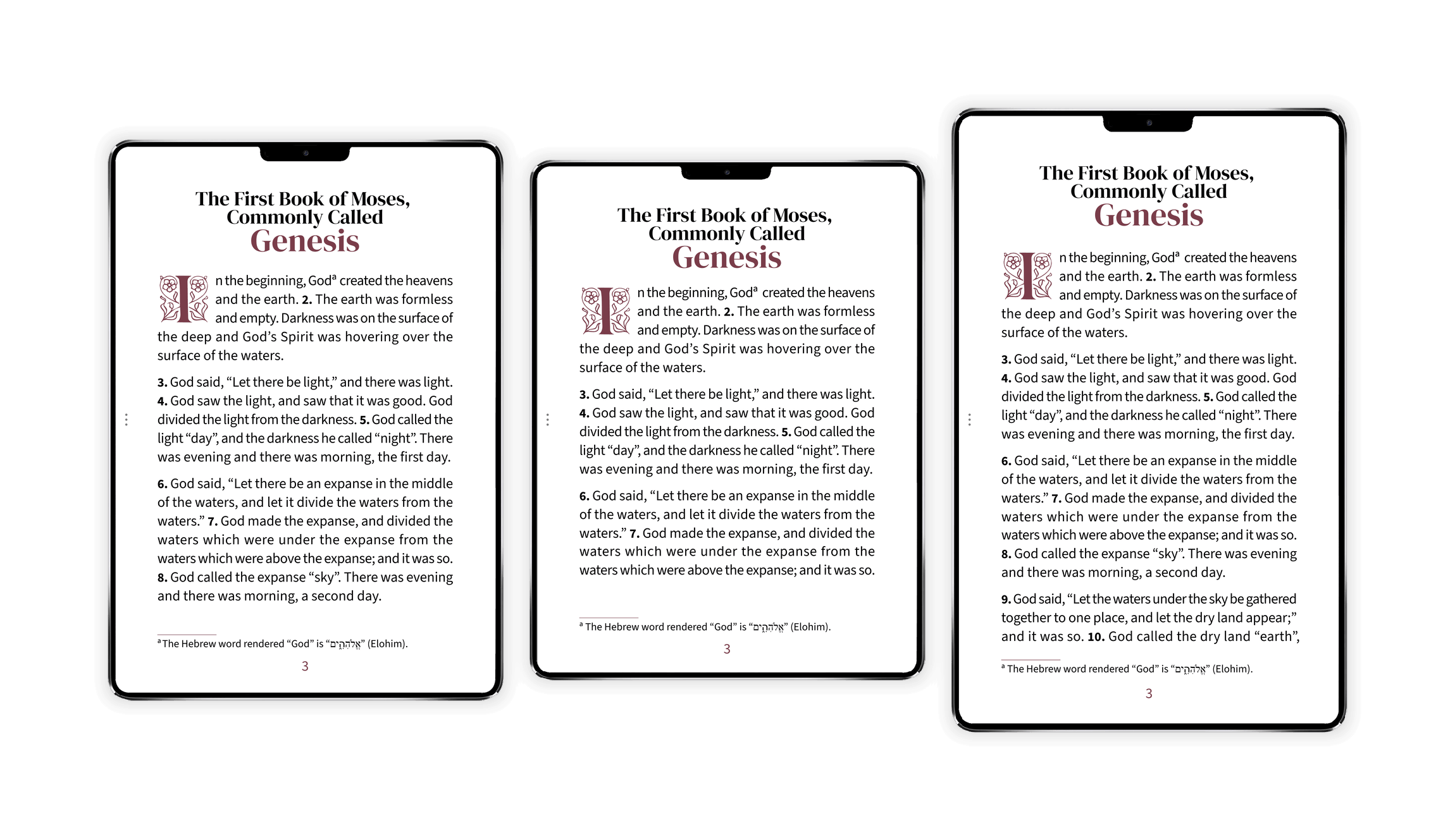 Three tablet aspect ratios shown side by side: 4:3, 1.43:1 (23:16), and 16:10
