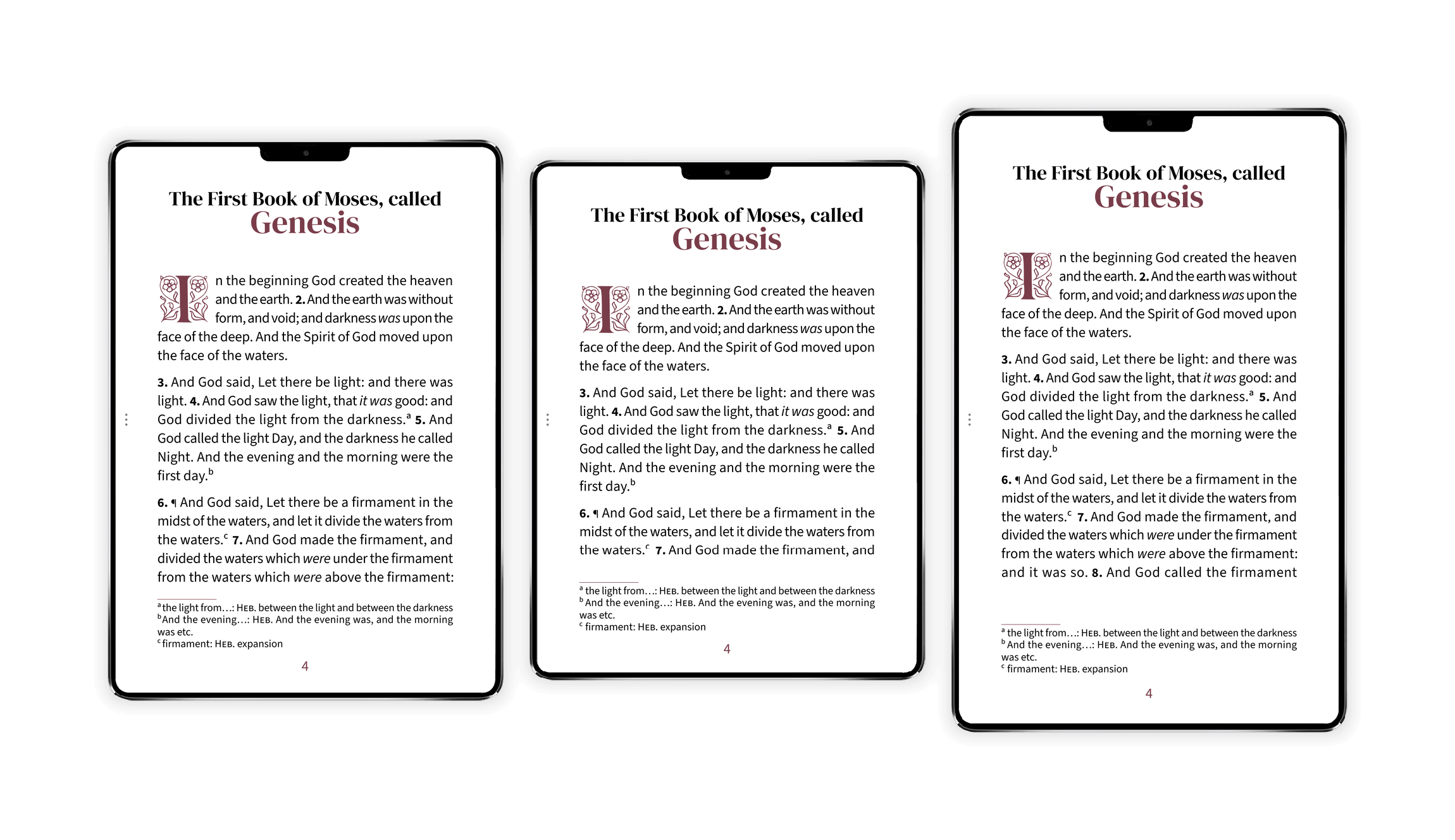 Three tablet aspect ratios shown side by side: 4:3, 1.43:1 (23:16), and 16:10